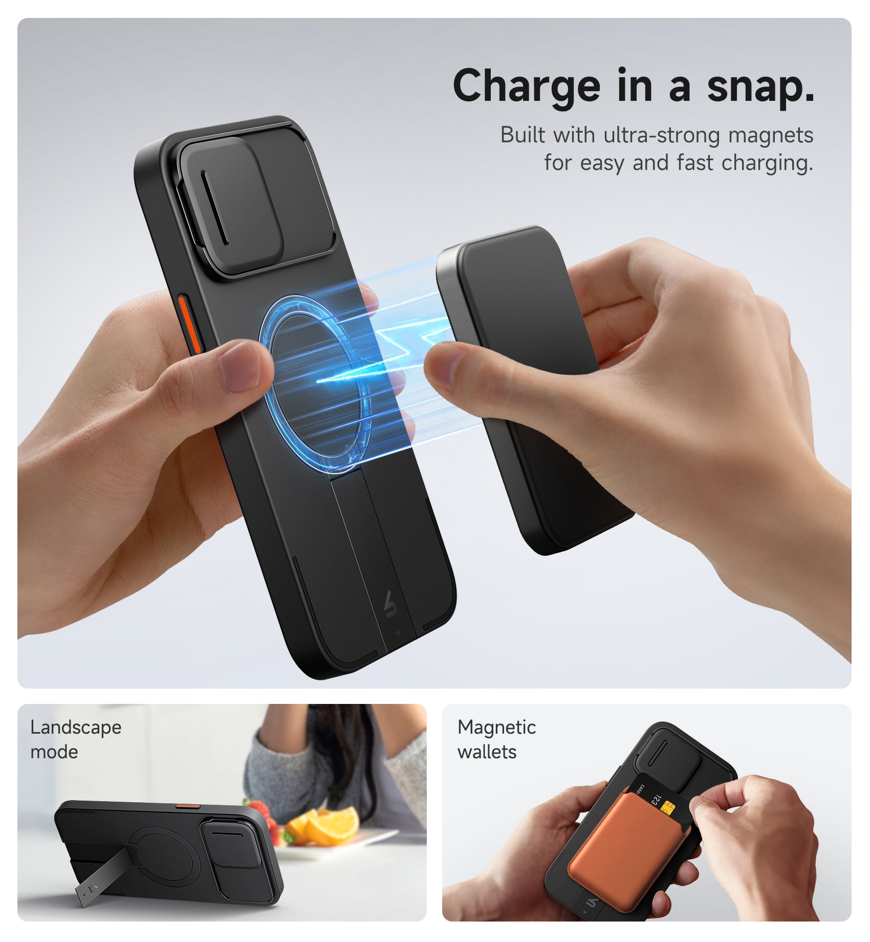 Suritch Case for iPhone 12 Pro Max with Magnetic Camera Slide Cover Adjustable Kickstand Compatible with MagSafe