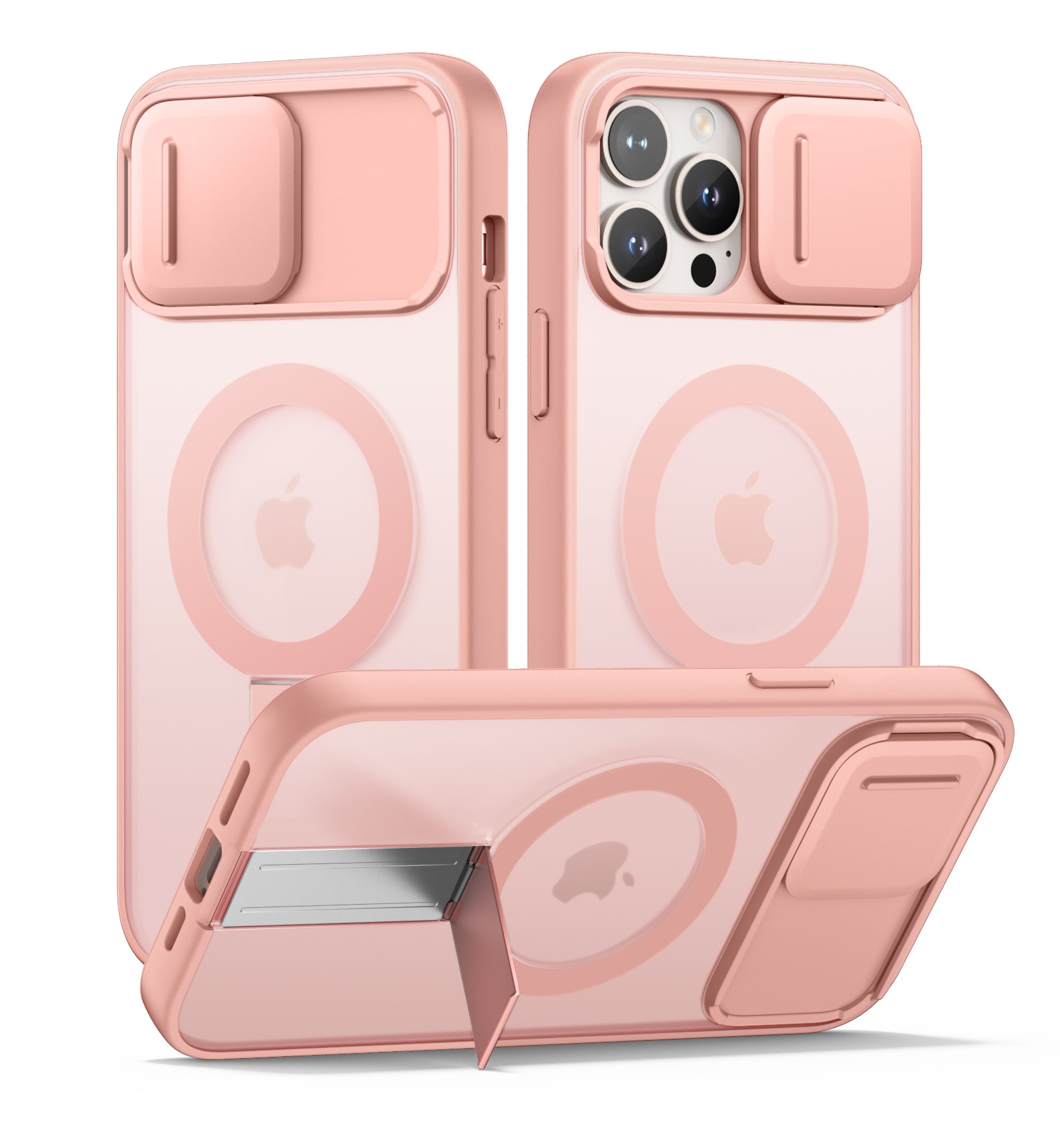 Suritch Case for iPhone 12 Pro Max Compatible with MagSafe Built-in Kickstand Camera Cover Translucent Back Shockproof Rugged Protective Phone Cover 6.7 Inch