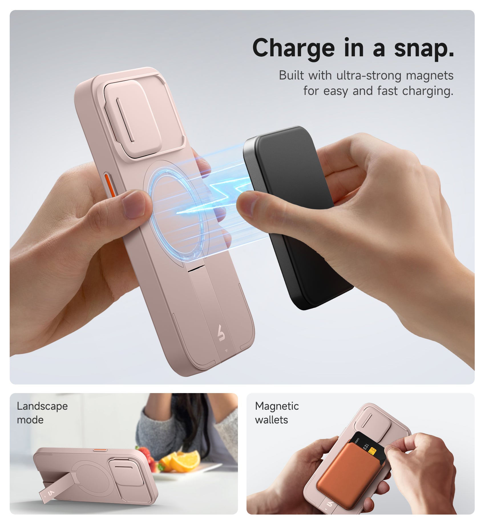 Suritch Case for iPhone 13 Pro with Magnetic Camera Slide Cover Adjustable Kickstand Compatible with MagSafe