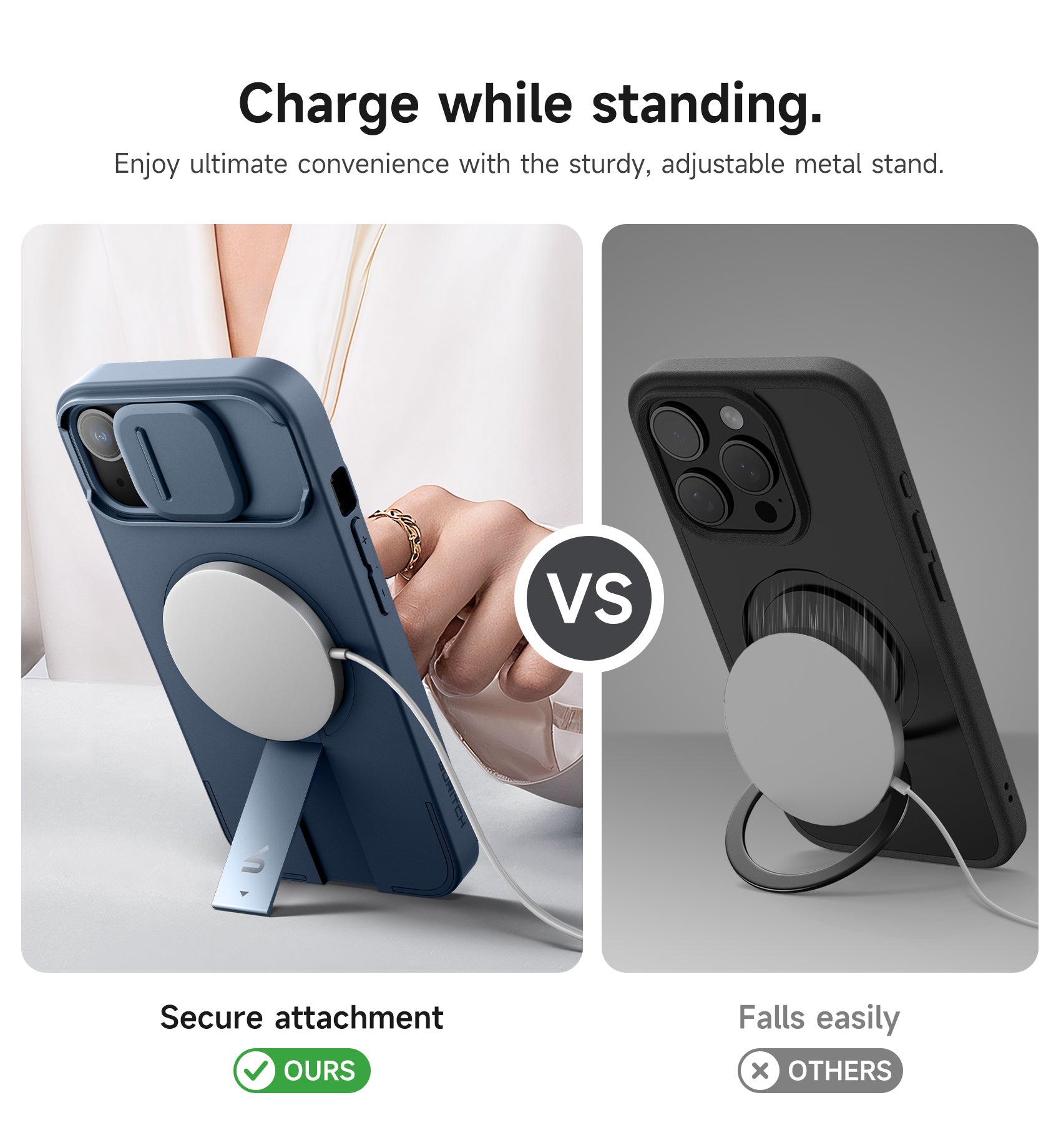 Suritch Case for iPhone 14 with Magnetic Camera Slide Cover Adjustable Kickstand Compatible with MagSafe
