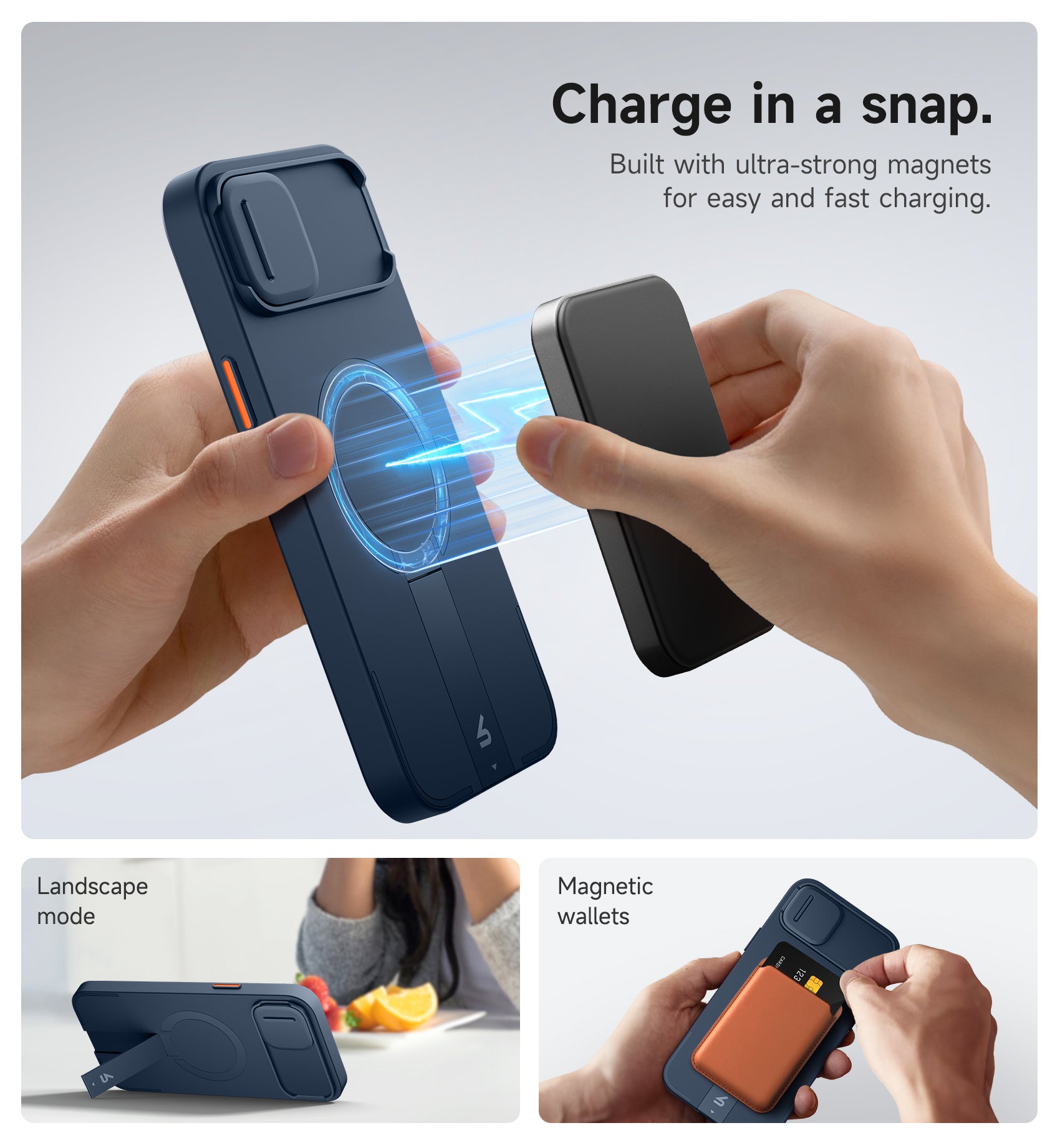 Suritch Case for iPhone 14 Plus with Magnetic Camera Slide Cover Adjustable Kickstand Compatible with MagSafe Slim Protective Cover