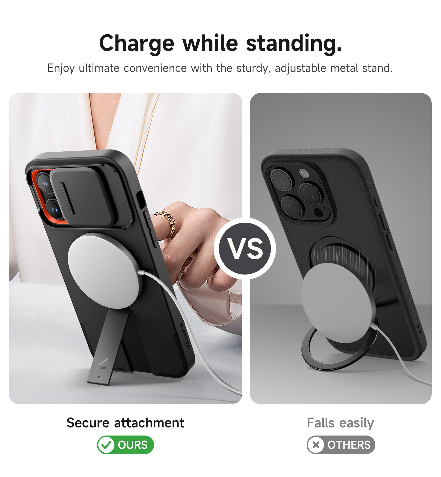 Suritch Case for iPhone 14 Pro Max with Magnetic Camera Slide Cover Adjustable Kickstand Compatible with MagSafe