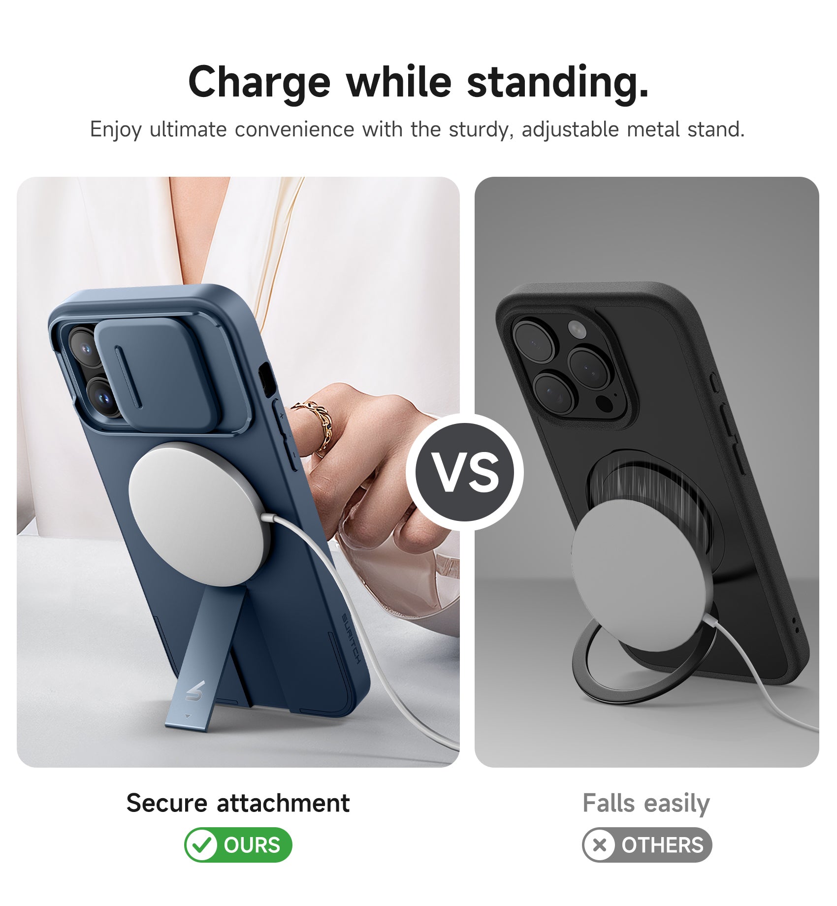 Suritch Case for iPhone 14 Pro Max with Magnetic Camera Slide Cover Adjustable Kickstand Compatible with MagSafe