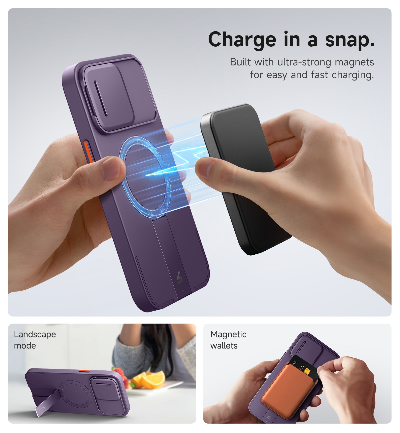Suritch Case for iPhone 14 Pro Max with Magnetic Camera Slide Cover Adjustable Kickstand Compatible with MagSafe
