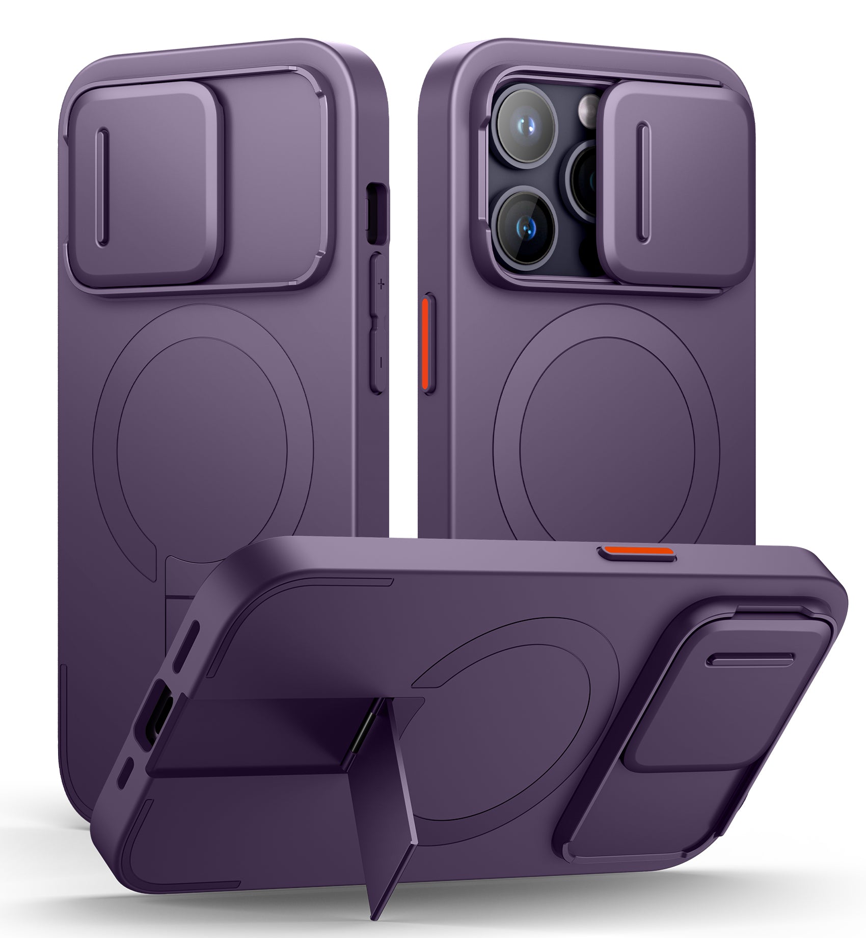 Suritch Case for iPhone 14 Pro with Magnetic Camera Slide Cover Adjustable Kickstand Compatible with MagSafe