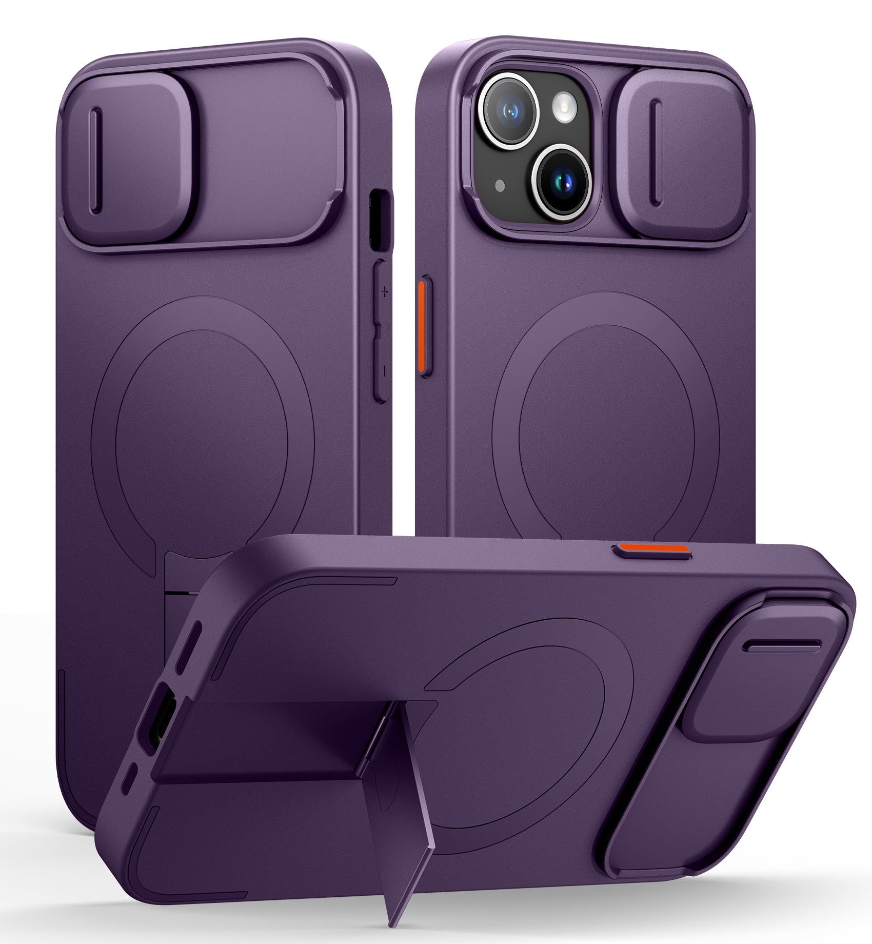 Suritch Case for iPhone 14 with Magnetic Camera Slide Cover Adjustable Kickstand Compatible with MagSafe