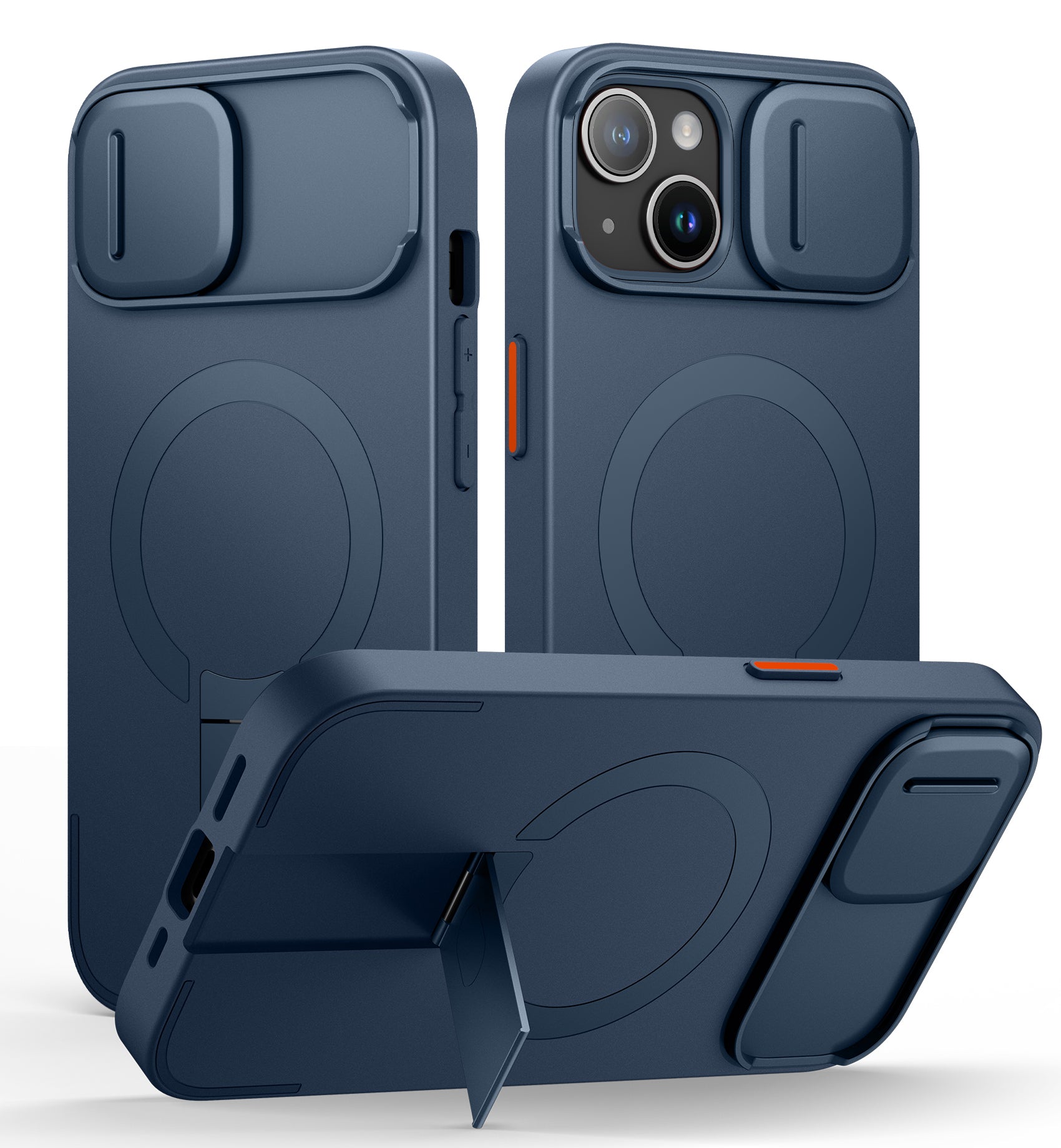 Suritch Case for iPhone 15 with Magnetic Camera Slide Cover Adjustable Kickstand Compatible with MagSafe