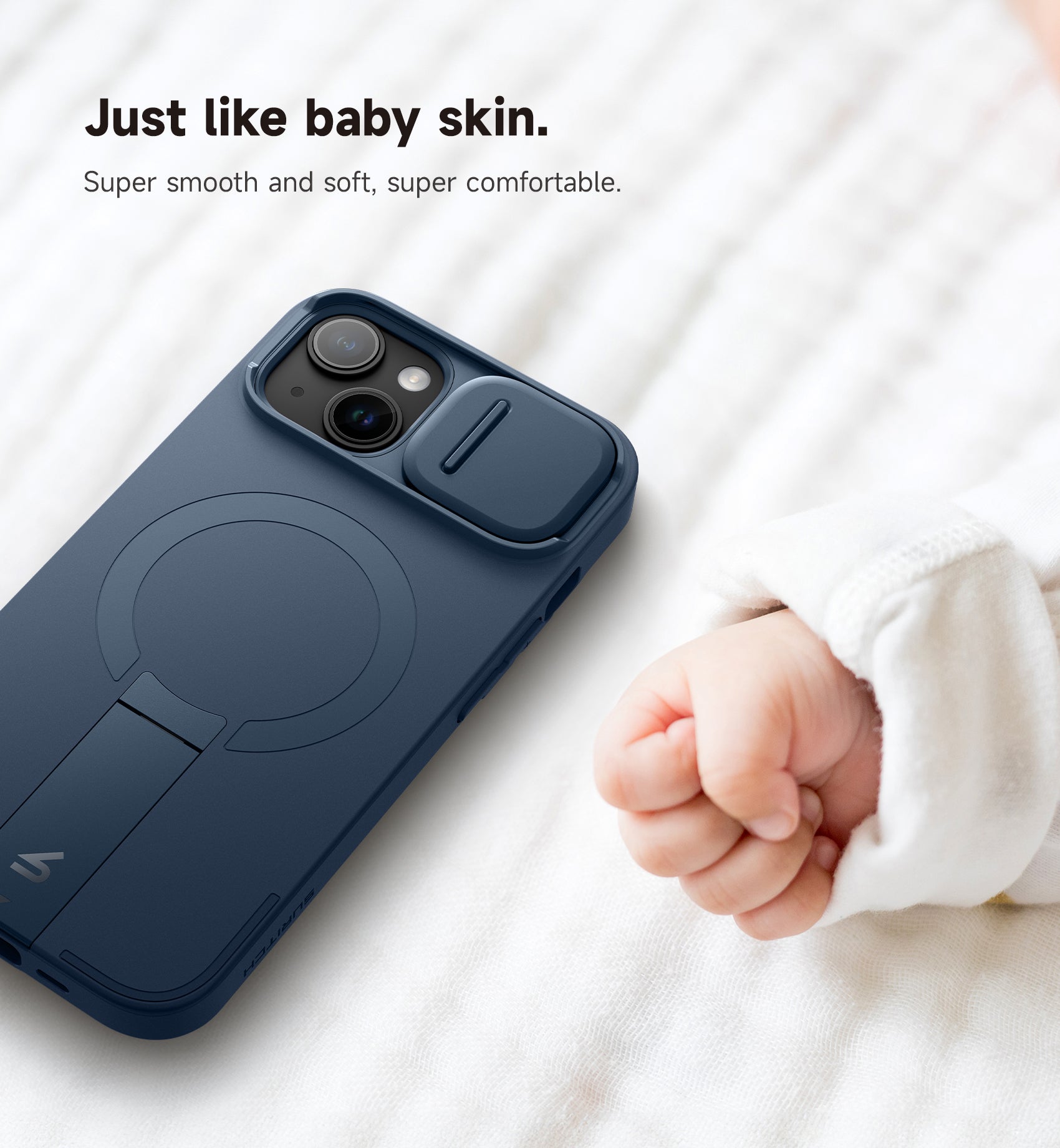 Suritch Case for iPhone 15 with Magnetic Camera Slide Cover Adjustable Kickstand Compatible with MagSafe