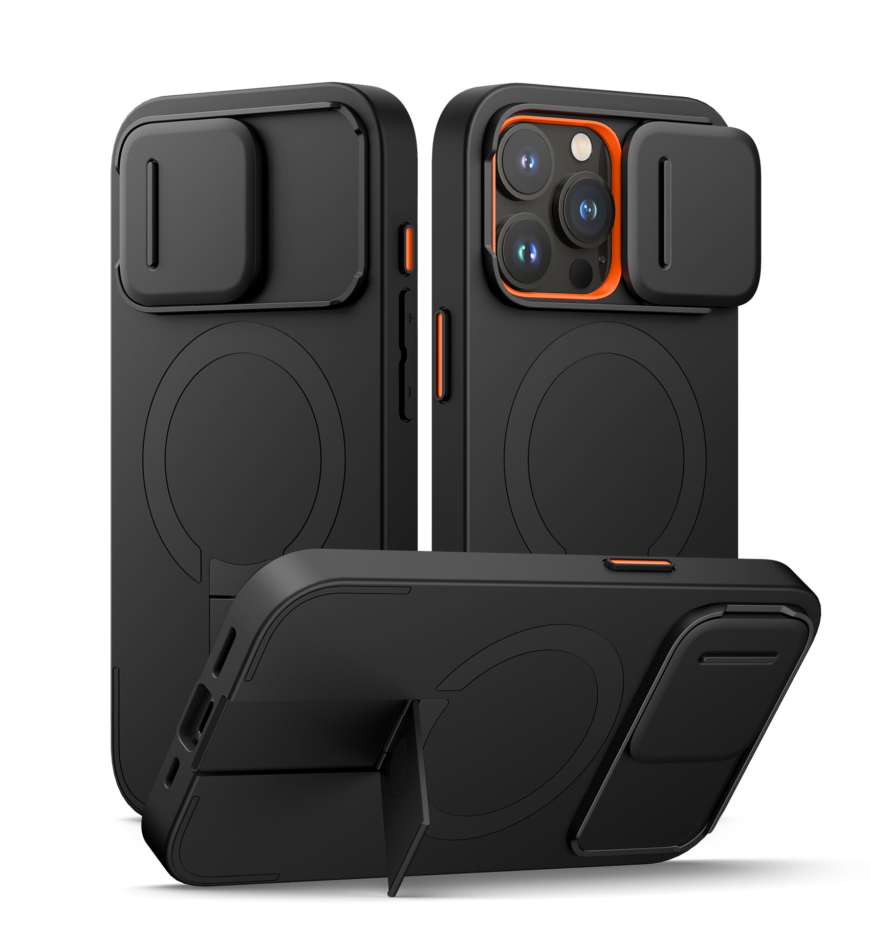 Suritch Case for iPhone 15 Pro with Magnetic Camera Slide Cover Adjustable Kickstand Compatible with MagSafe