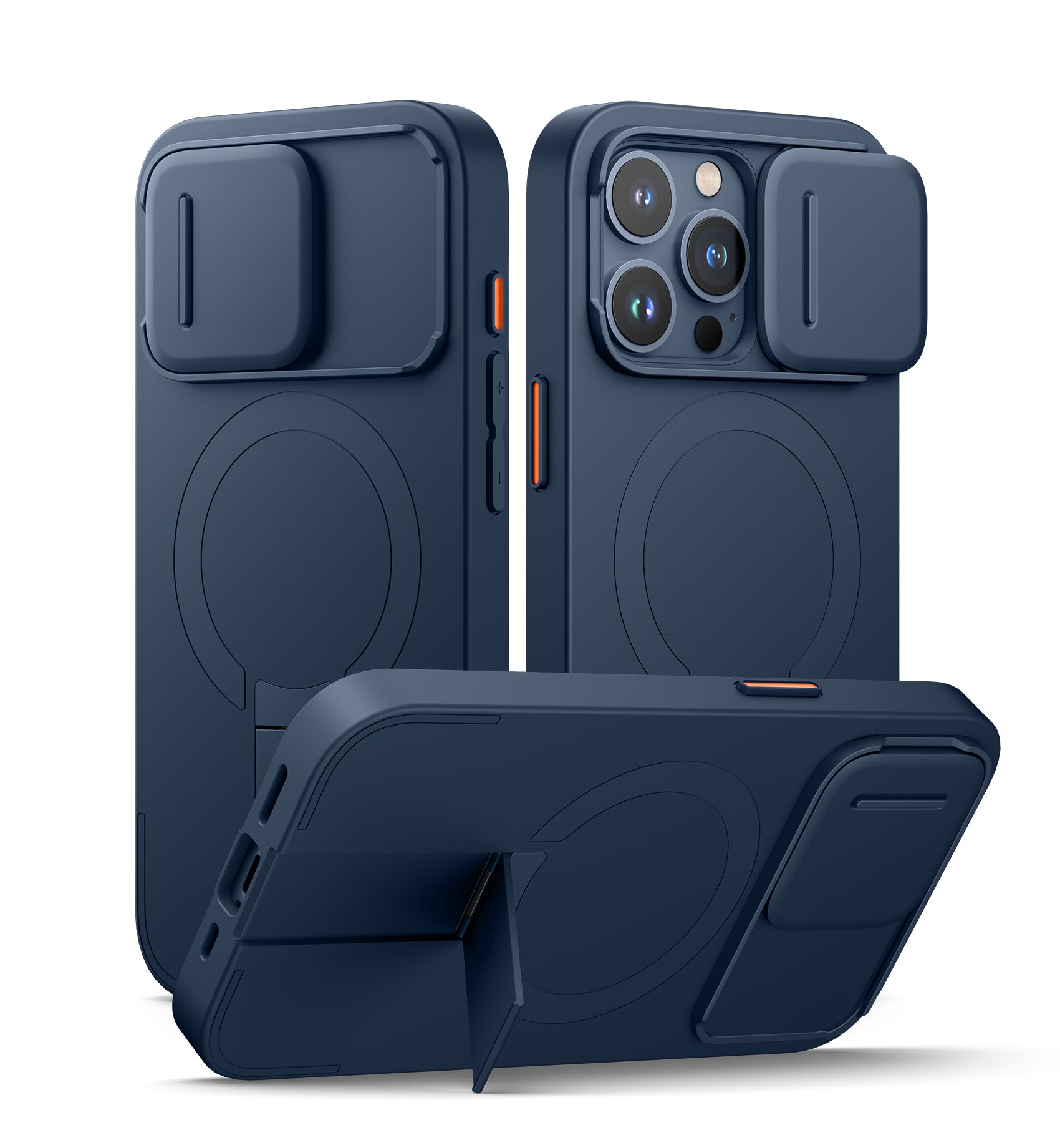 Suritch Case for iPhone 15 Pro with Magnetic Camera Slide Cover Adjustable Kickstand Compatible with MagSafe