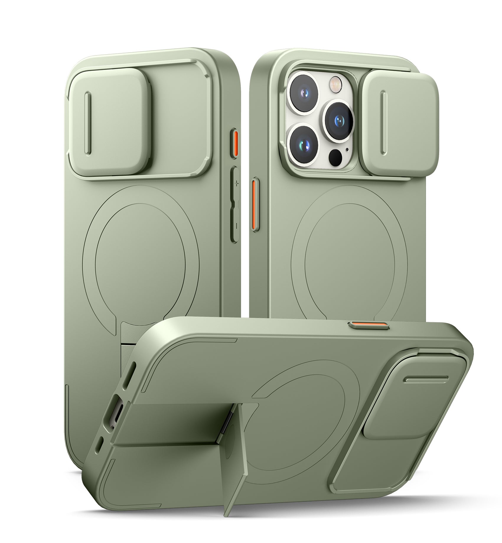 Suritch Case for iPhone 15 Pro with Magnetic Camera Slide Cover Adjustable Kickstand Compatible with MagSafe