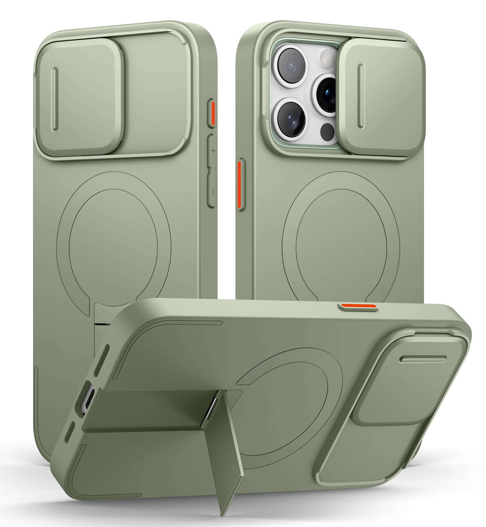 Suritch Case for iPhone 15 Pro Max with Magnetic Camera Slide Cover Adjustable Kickstand Compatible with MagSafe