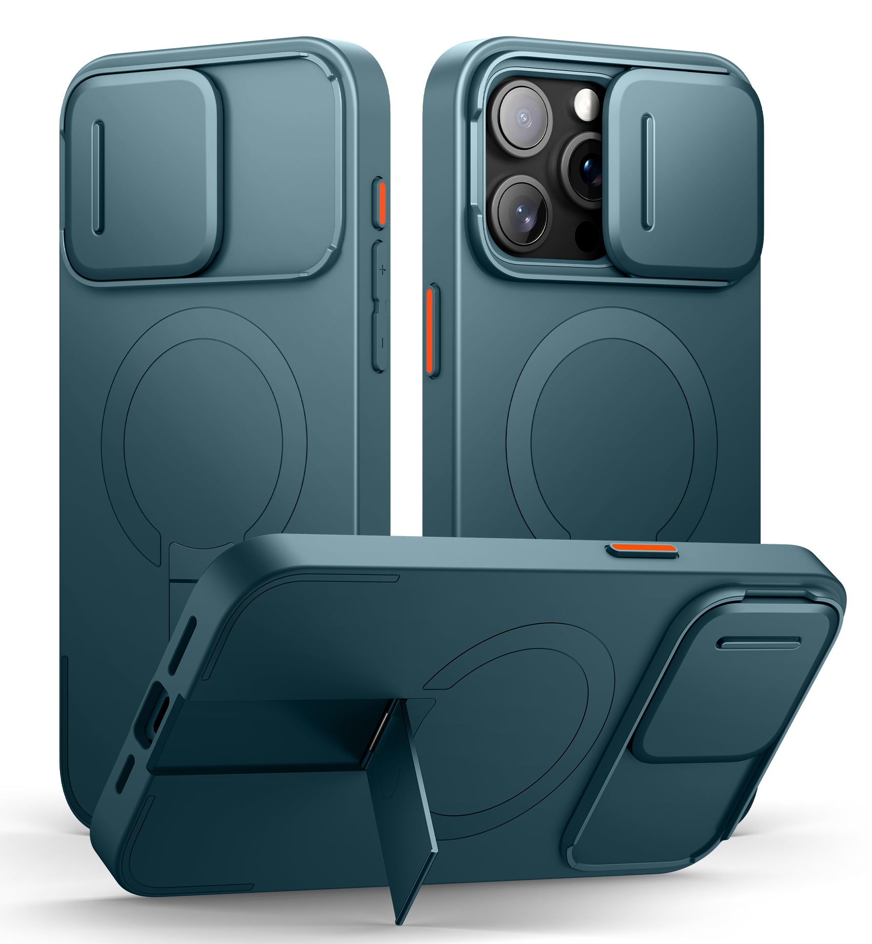 Suritch Case for iPhone 15 Pro Max with Magnetic Camera Slide Cover Adjustable Kickstand Compatible with MagSafe