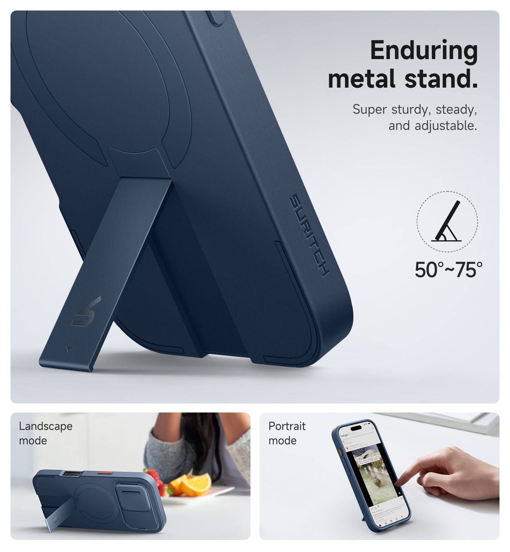 Suritch Case for iPhone 16 Pro with Slide Camera Cover Adjustable Kickstand Compatible with MagSafe Slim Protective Cover