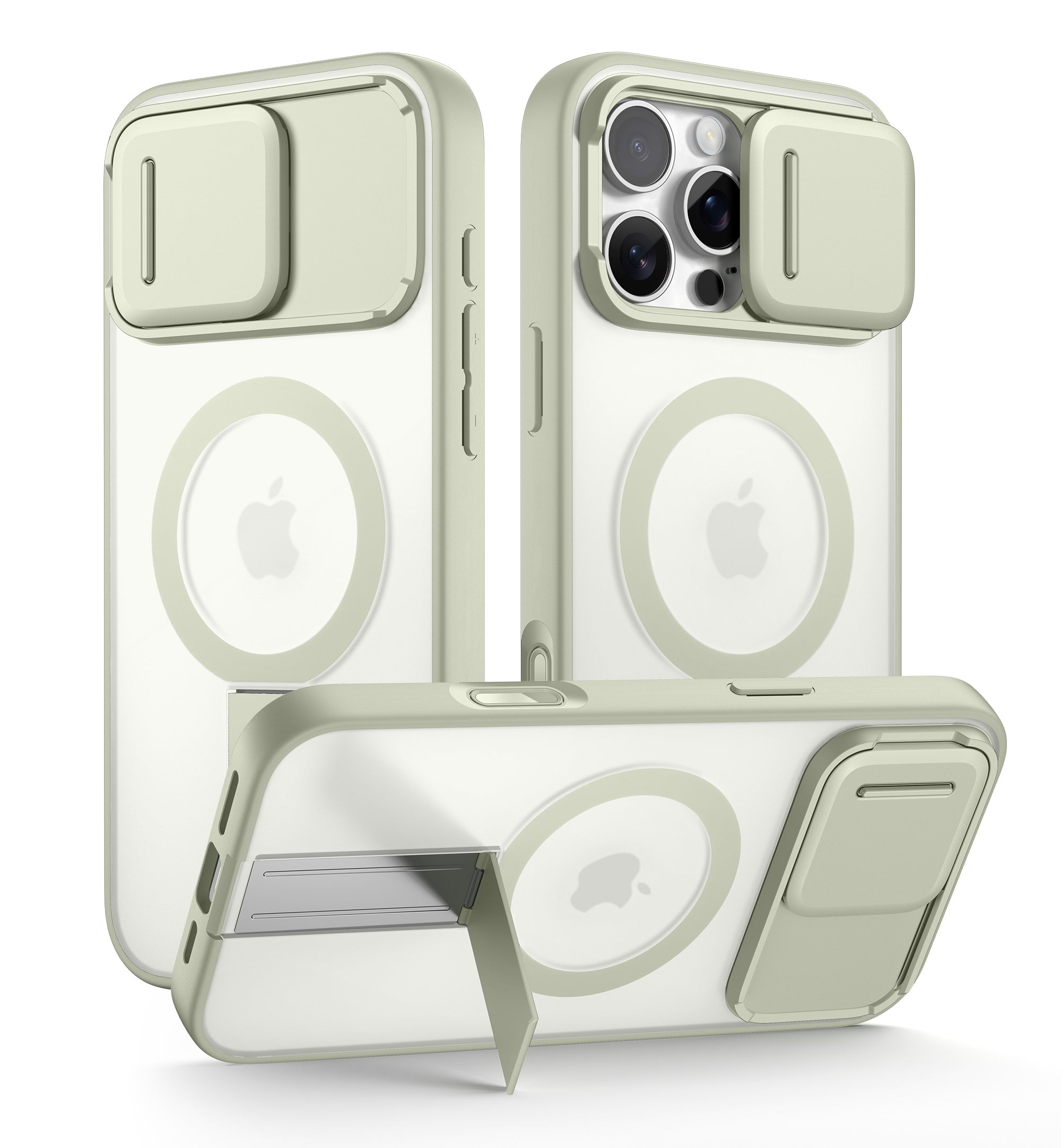 Suritch Case for iPhone 16 Pro Max Compatible with MagSafe Built-in Kickstand Camera Cover Translucent Back Shockproof Rugged Protective Phone Cover 6.9 Inch