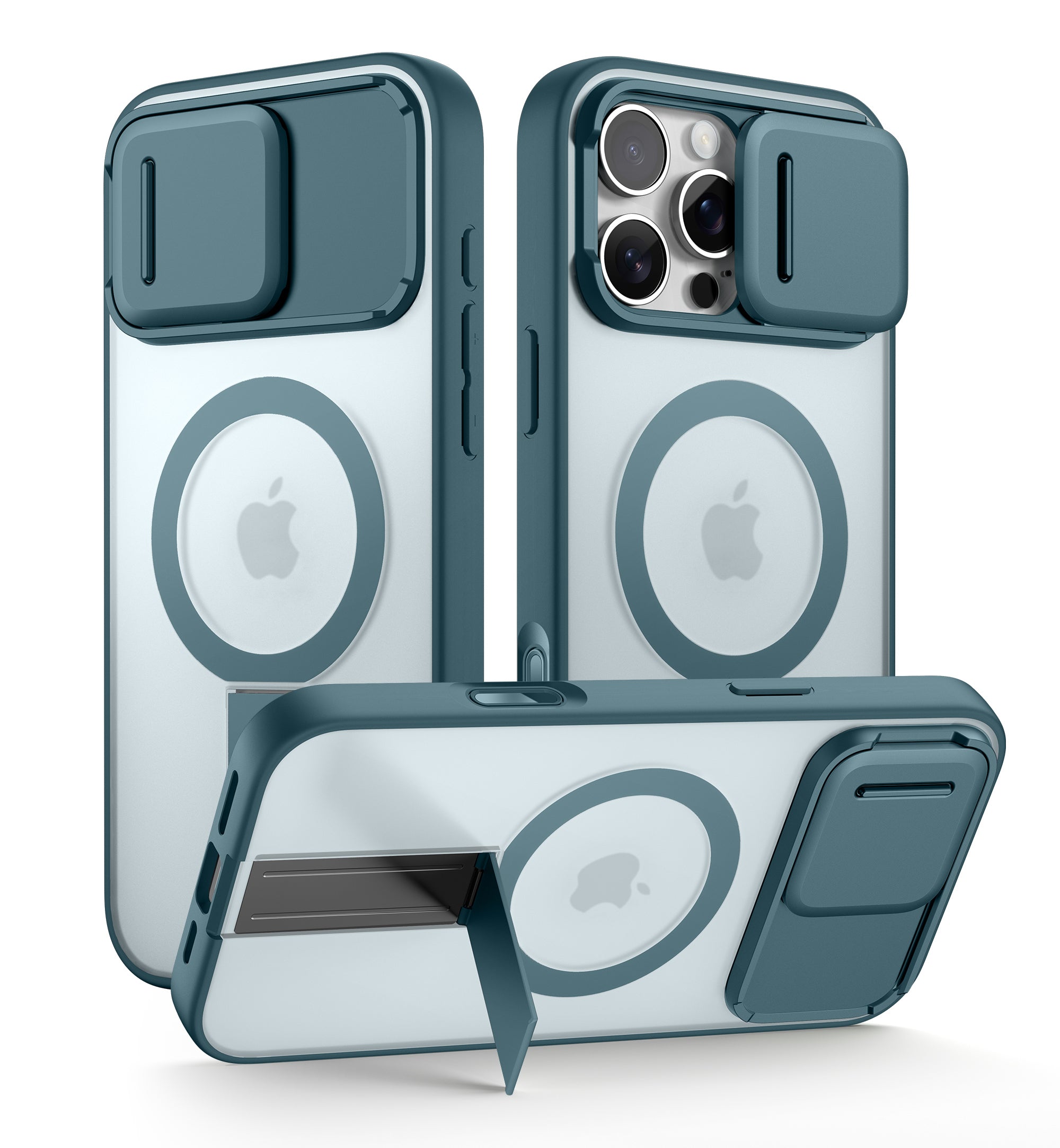 Suritch Case for iPhone 16 Pro Max Compatible with MagSafe Built-in Kickstand Camera Cover Translucent Back Shockproof Rugged Protective Phone Cover 6.9 Inch