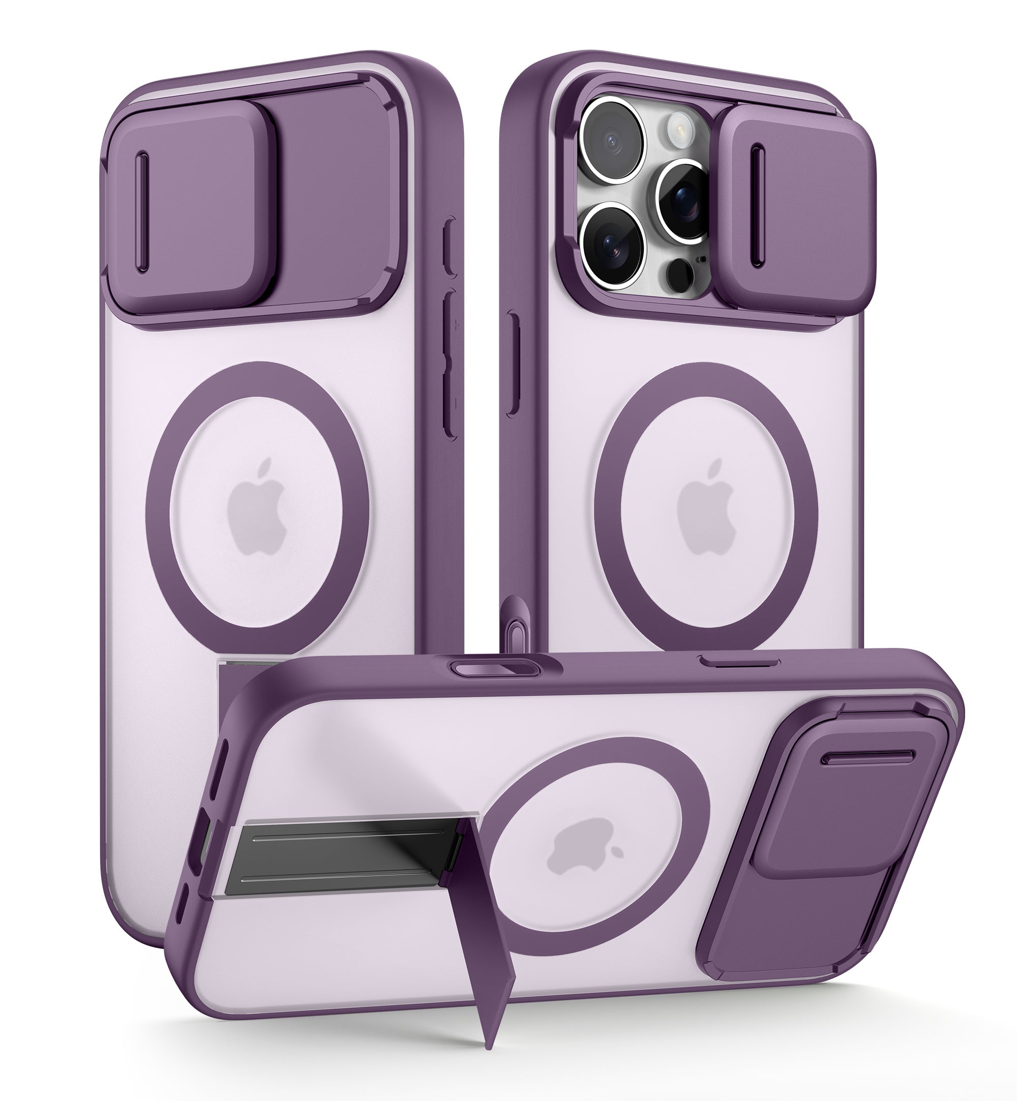 Suritch Case for iPhone 16 Pro Max Compatible with MagSafe Built-in Kickstand Camera Cover Translucent Back Shockproof Rugged Protective Phone Cover 6.9 Inch