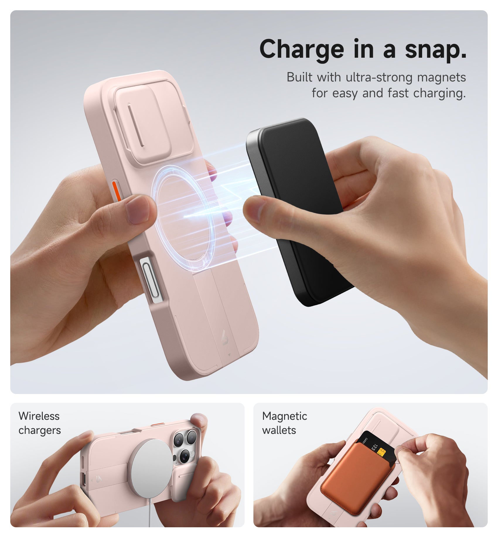 Suritch Case for iPhone 16 Pro with Slide Camera Cover Adjustable Kickstand Compatible with MagSafe Slim Protective Cover