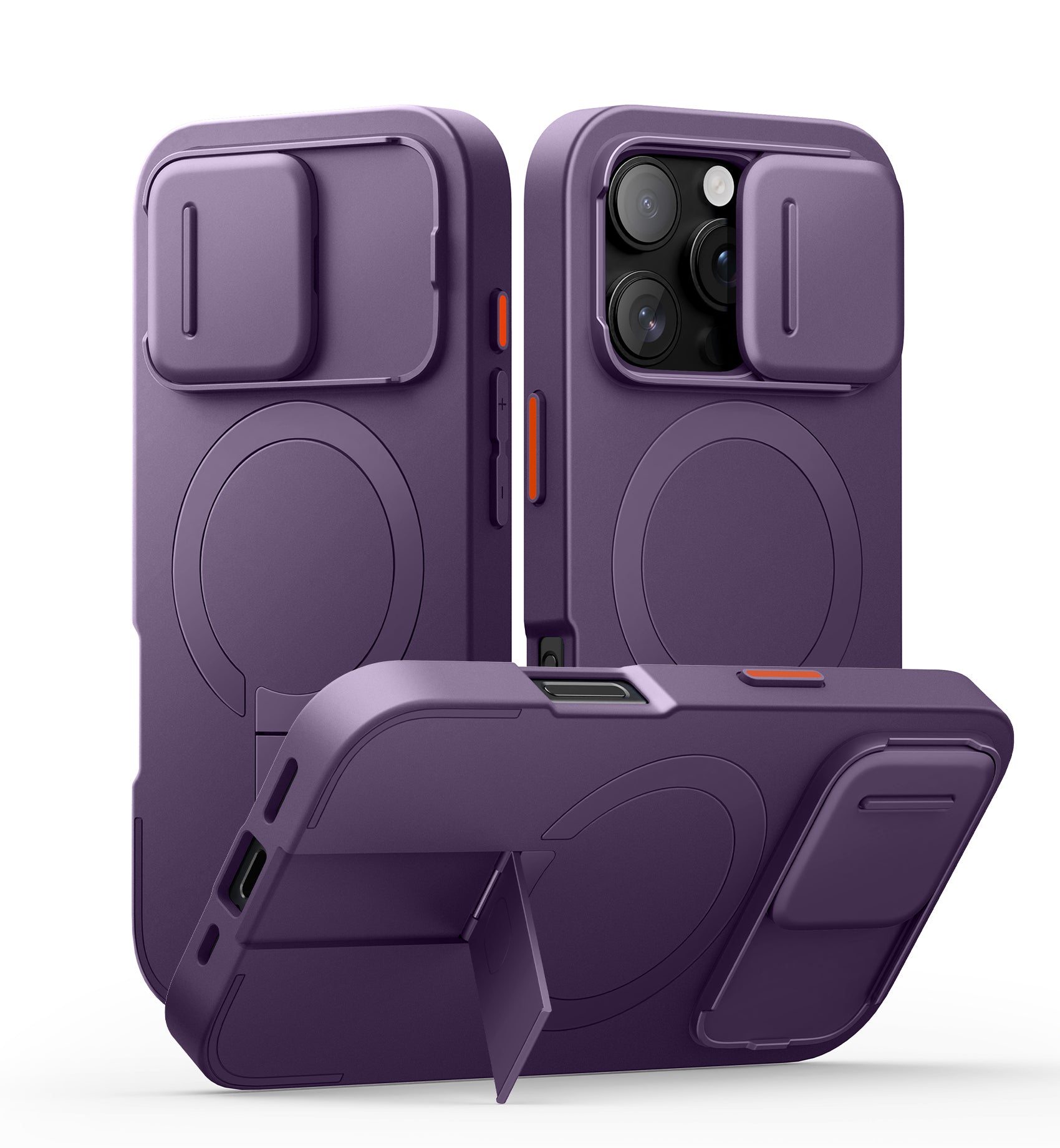 Suritch Case for iPhone 16 Pro with Slide Camera Cover Adjustable Kickstand Compatible with MagSafe Slim Protective Cover