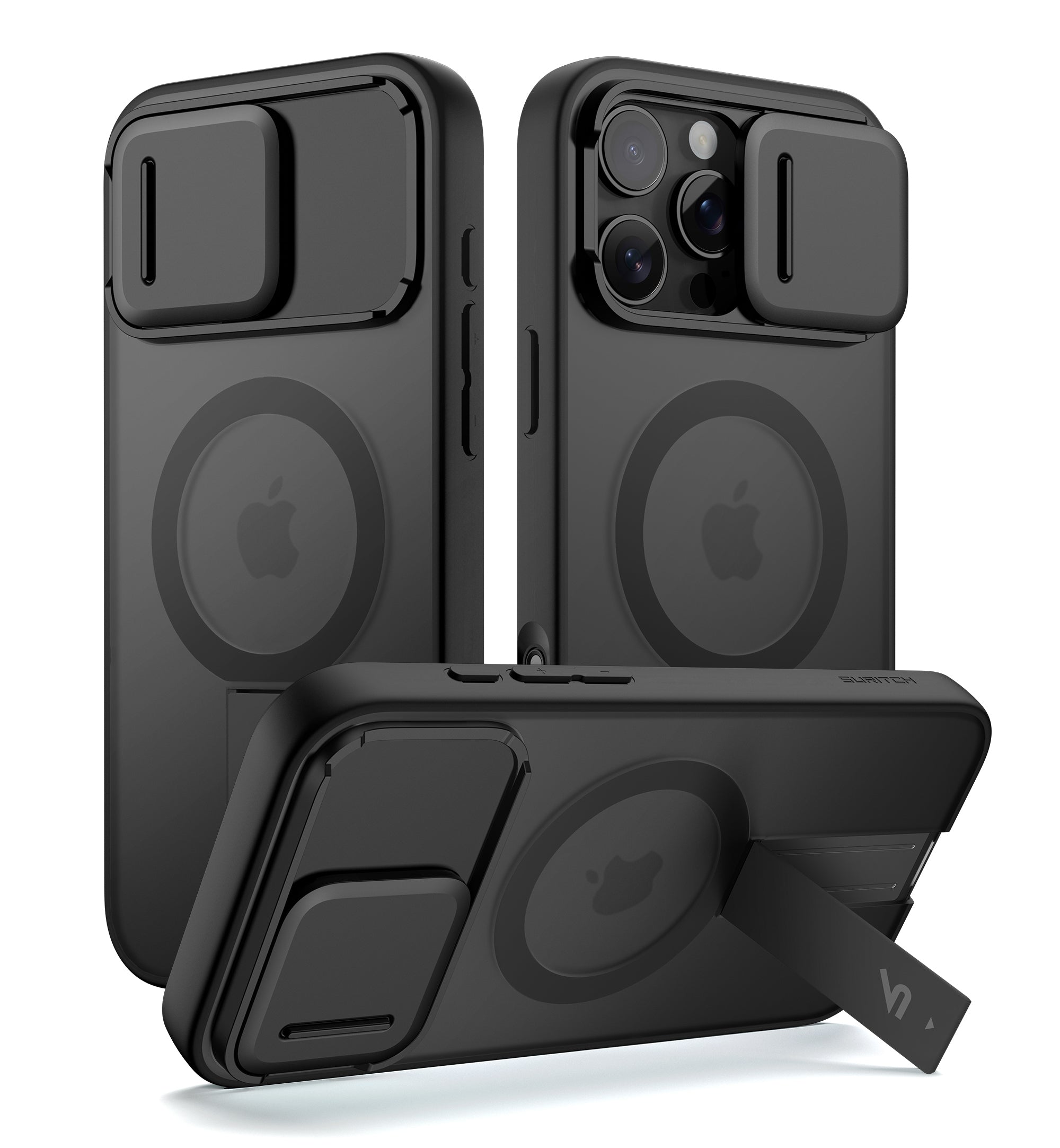 Suritch Case for iPhone 16 Pro Compatible with MagSafe Built-in Kickstand Camera Cover Translucent Back Shockproof Rugged Protective Phone Cover 6.3 Inch