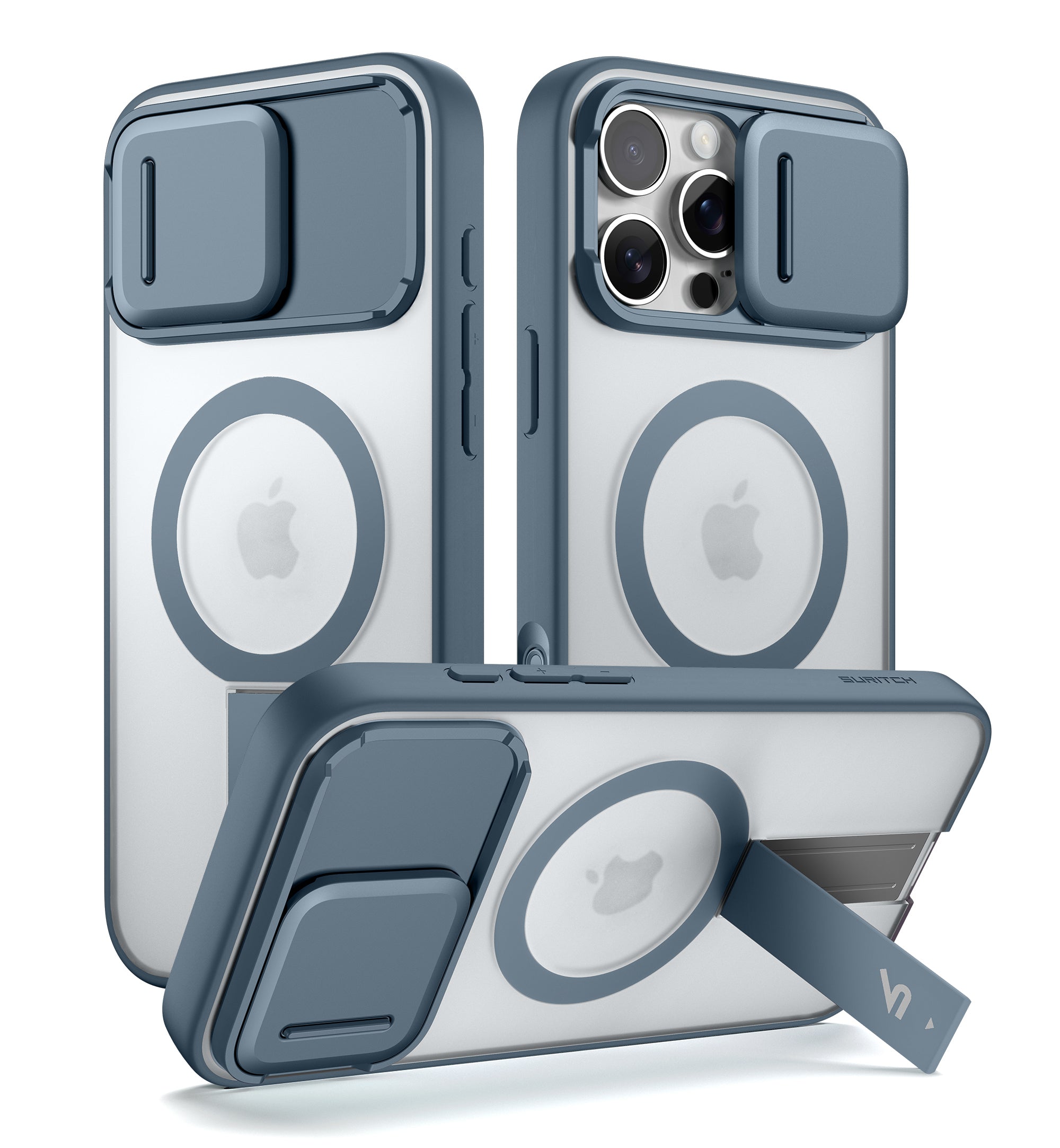 Suritch Case for iPhone 16 Pro Compatible with MagSafe Built-in Kickstand Camera Cover Translucent Back Shockproof Rugged Protective Phone Cover 6.3 Inch