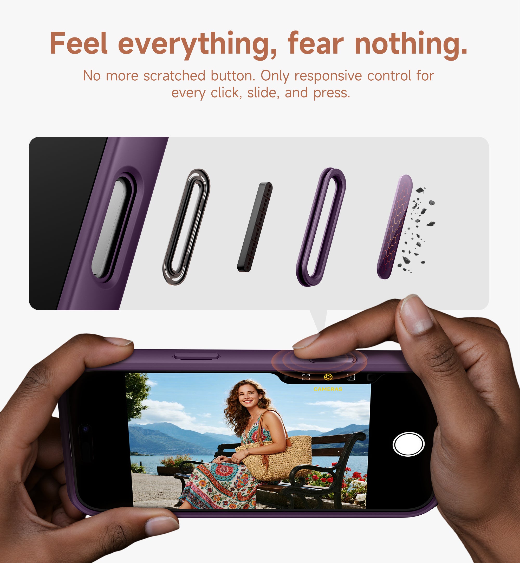Suritch Case for iPhone 16 Pro Compatible with MagSafe Built-in Kickstand Camera Cover Translucent Back Shockproof Rugged Protective Phone Cover 6.3 Inch