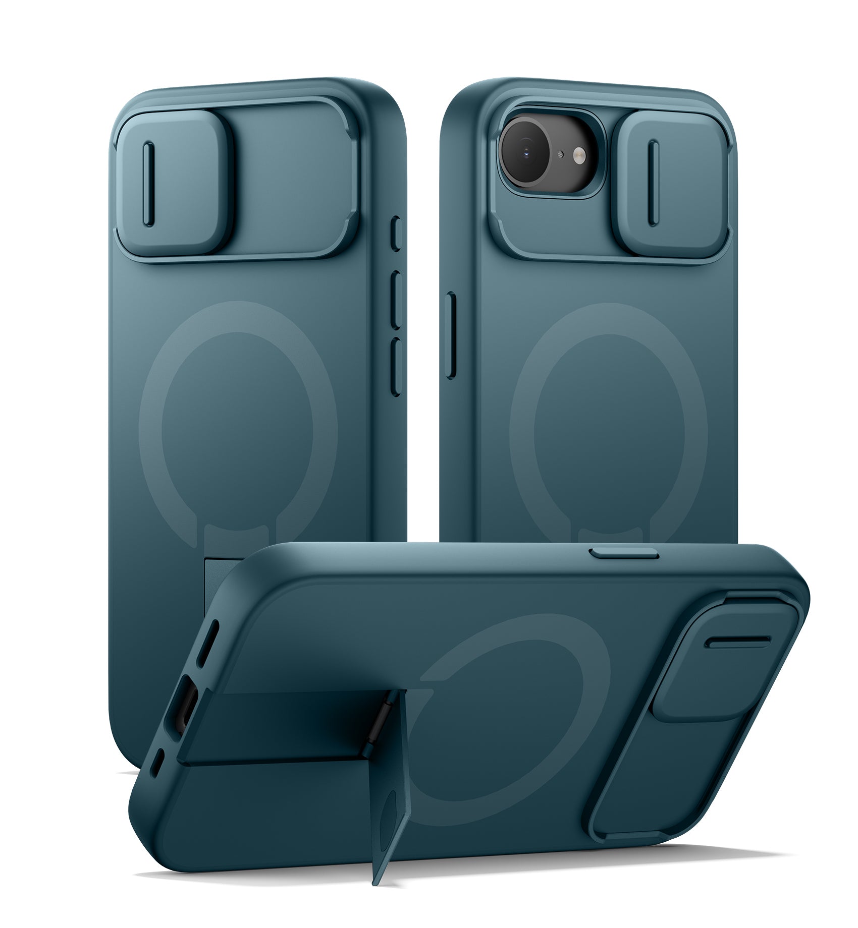 Suritch Case for iPhone 16e with Magnetic Camera Slide Cover Adjustable Kickstand Compatible with MagSafe