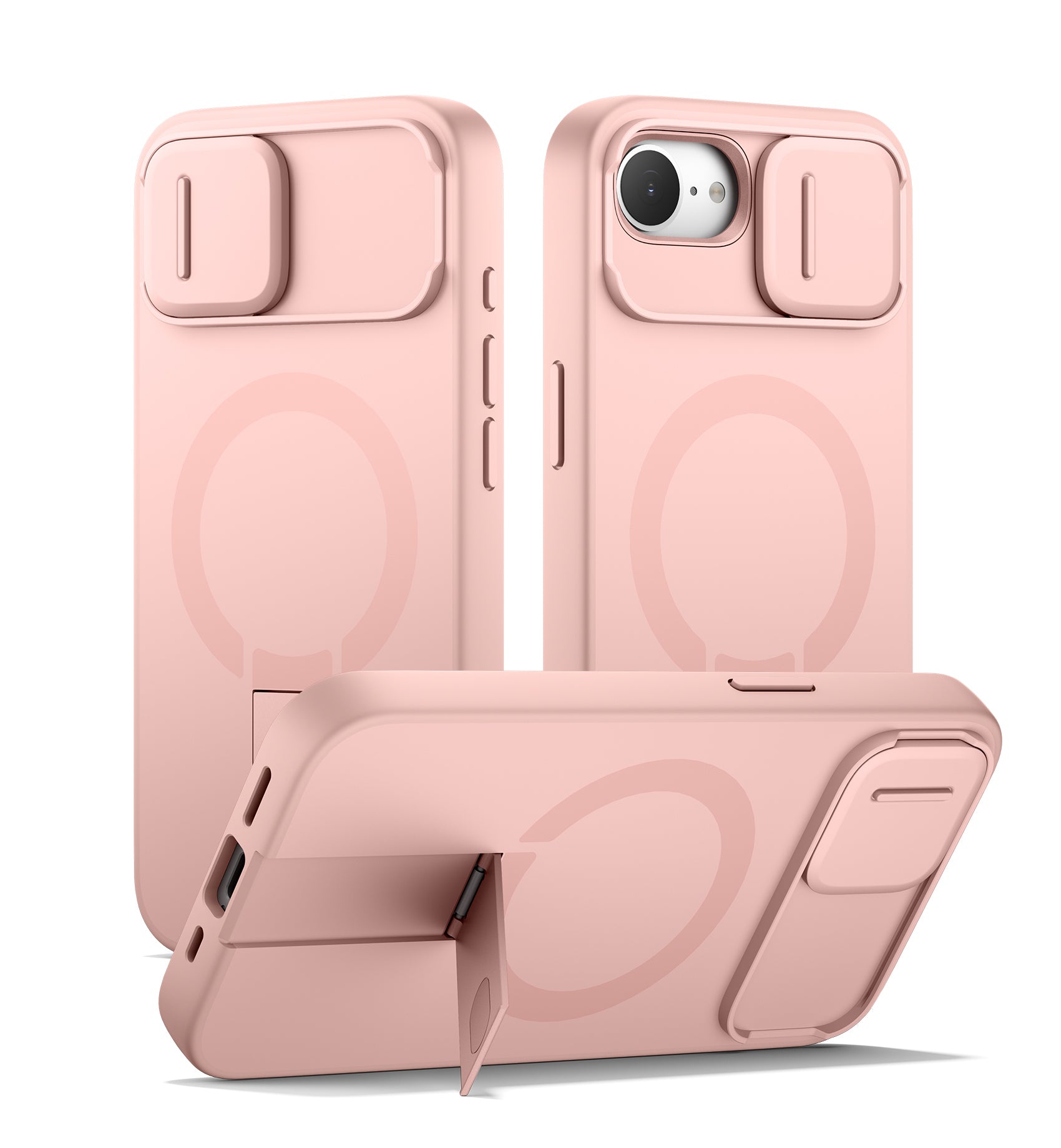 Suritch Case for iPhone 16e with Magnetic Camera Slide Cover Adjustable Kickstand Compatible with MagSafe