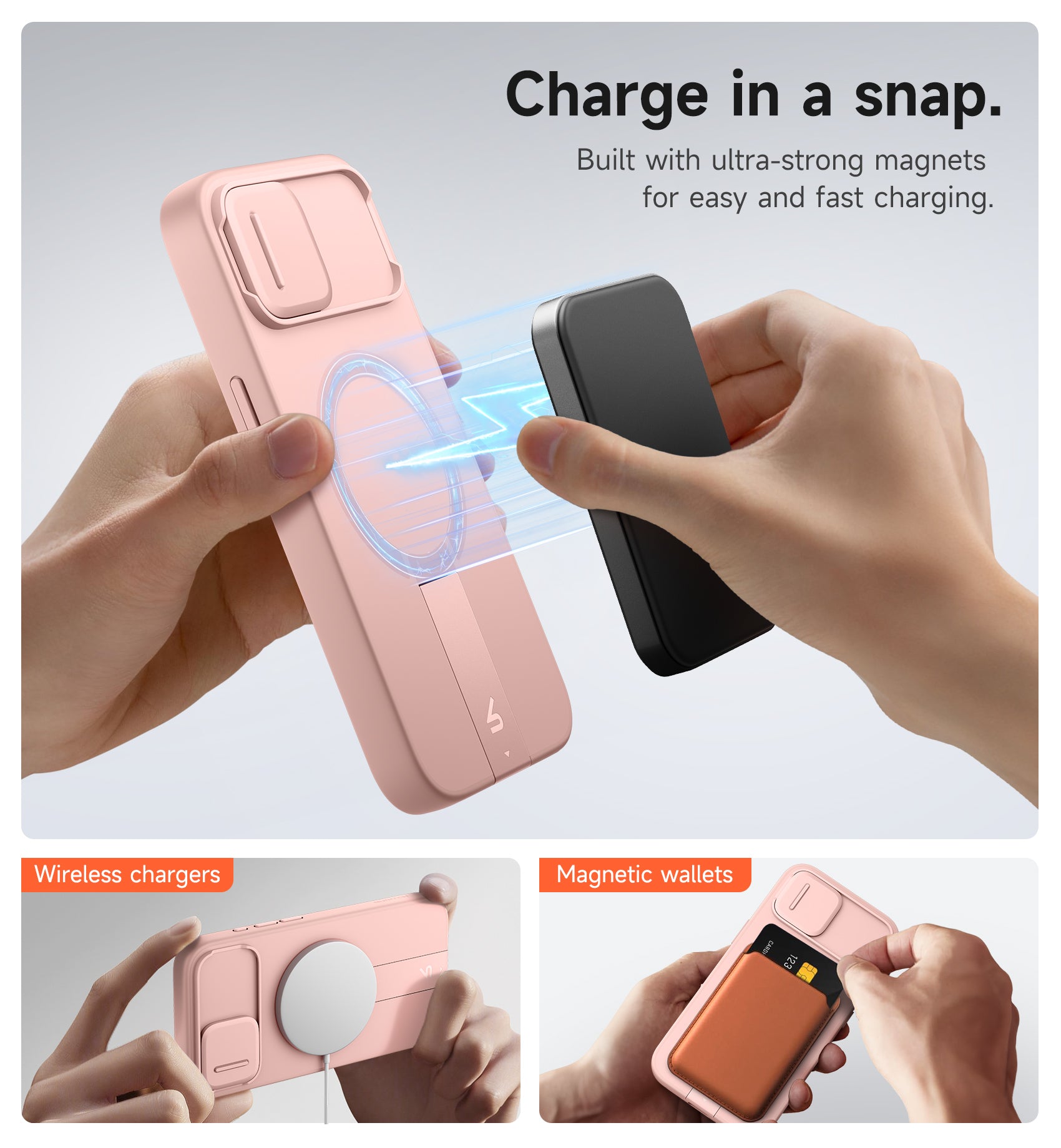 Suritch Case for iPhone 16e with Magnetic Camera Slide Cover Adjustable Kickstand Compatible with MagSafe