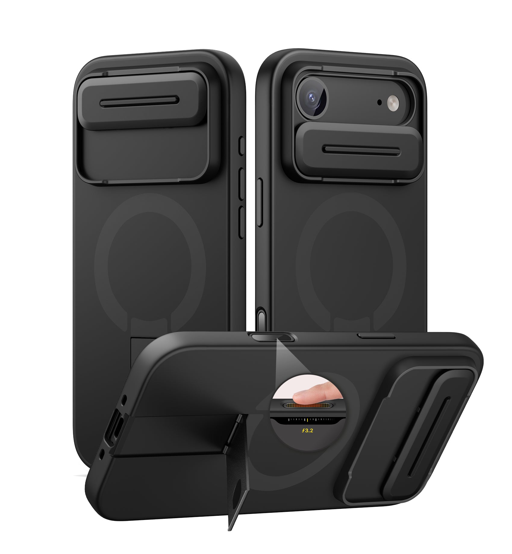 Suritch Case for iPhone 17 Air with Camera Control Cover Camera Slide Cover Adjustable Kickstand Compatible with MagSafe Shockproof Bumper