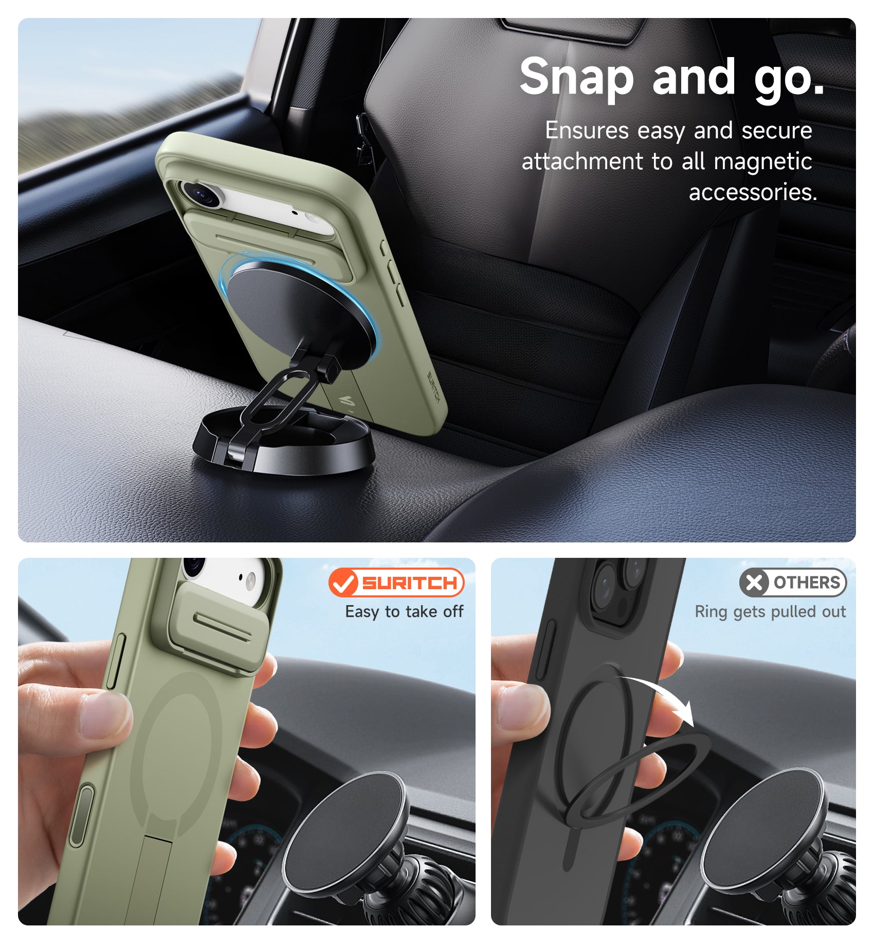 Suritch Case for iPhone 17 Air with Camera Control Cover Camera Slide Cover Adjustable Kickstand Compatible with MagSafe Shockproof Bumper