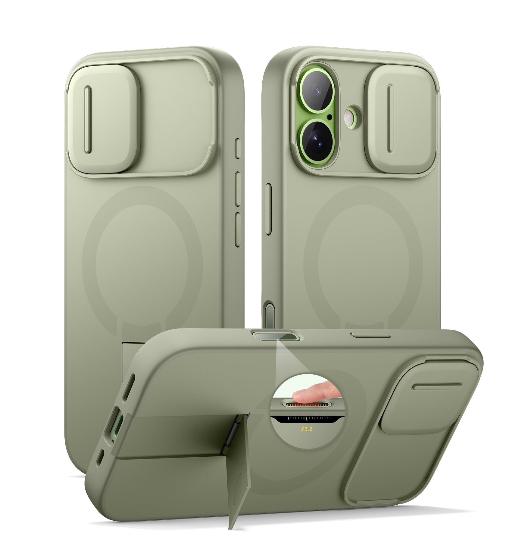 Suritch Case for iPhone 17 with Camera Control Cover Camera Slide Cover Adjustable Kickstand Compatible with MagSafe Shockproof Bumper