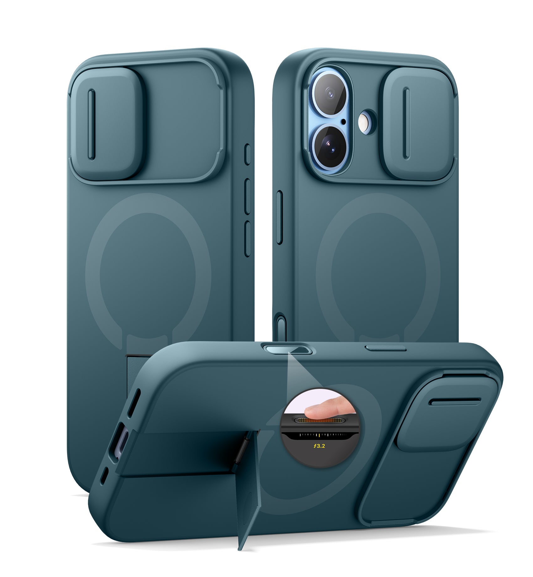 Suritch Case for iPhone 17 with Camera Control Cover Camera Slide Cover Adjustable Kickstand Compatible with MagSafe Shockproof Bumper