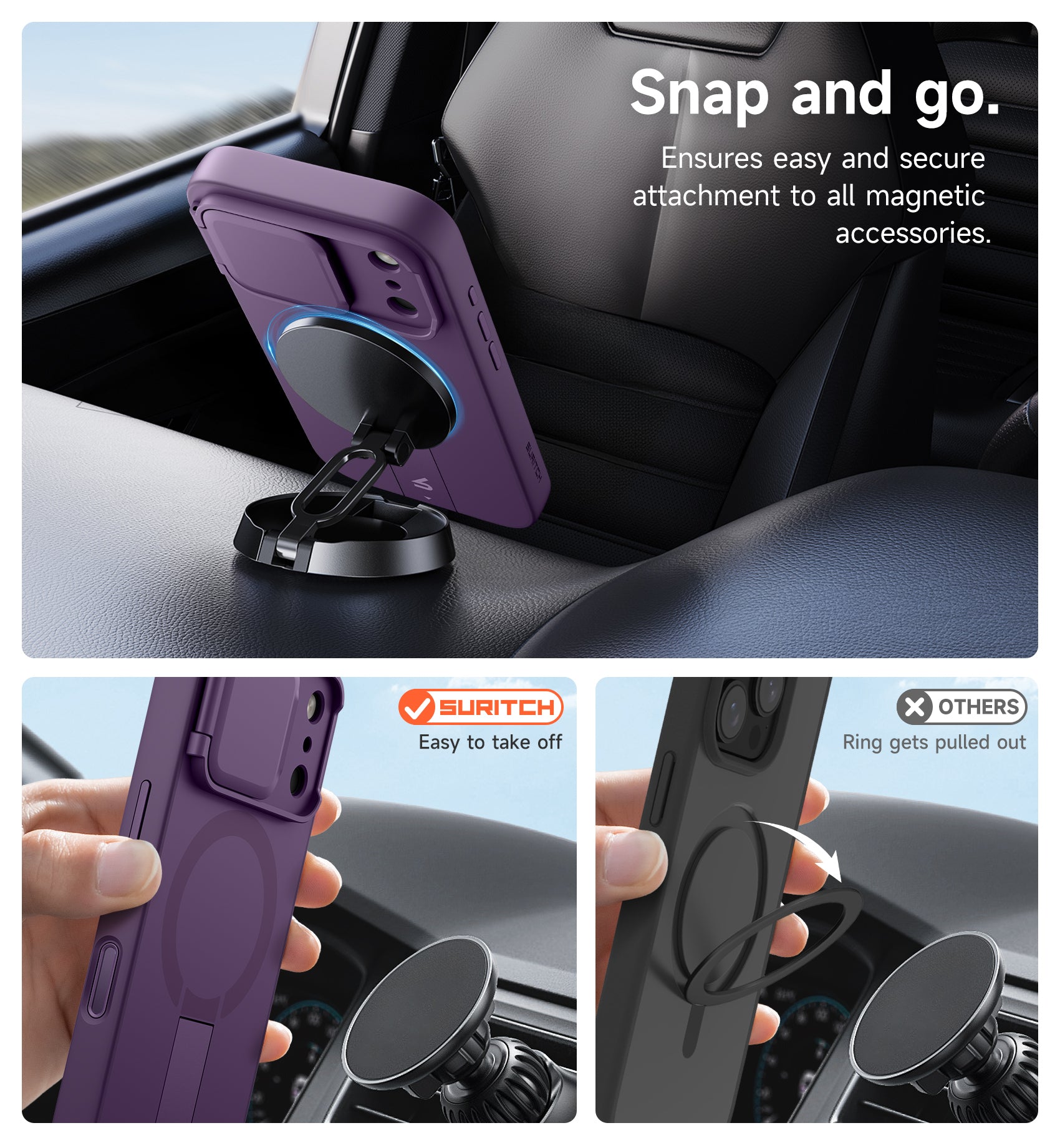 Suritch Case for iPhone 17 Pro Max with Camera Control Cover Camera Cover Adjustable Kickstand Compatible with MagSafe Shockproof Bumper