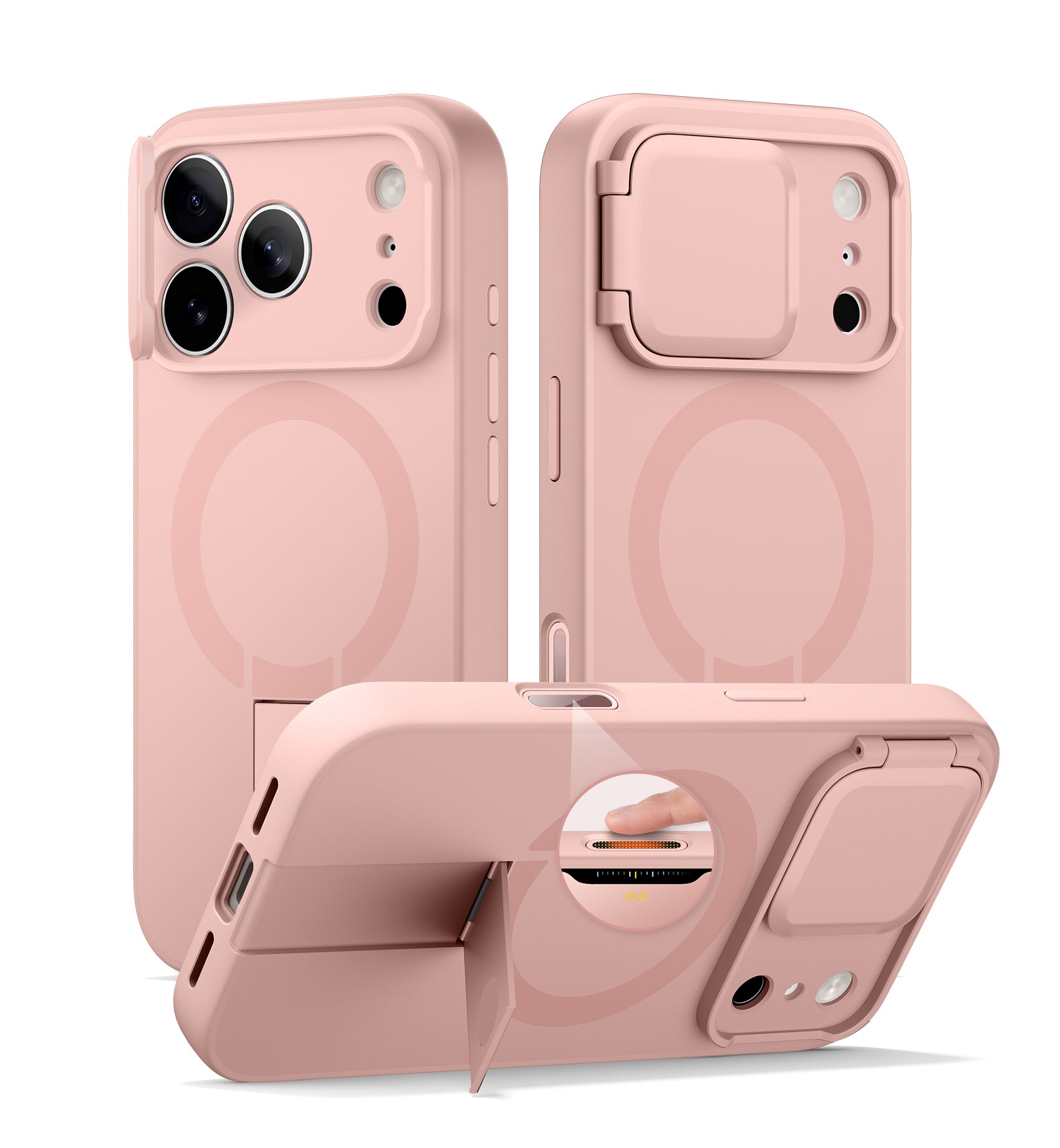 Suritch Case for iPhone 17 Pro with Camera Control Cover Camera Cover Adjustable Kickstand Compatible with MagSafe Shockproof Bumper
