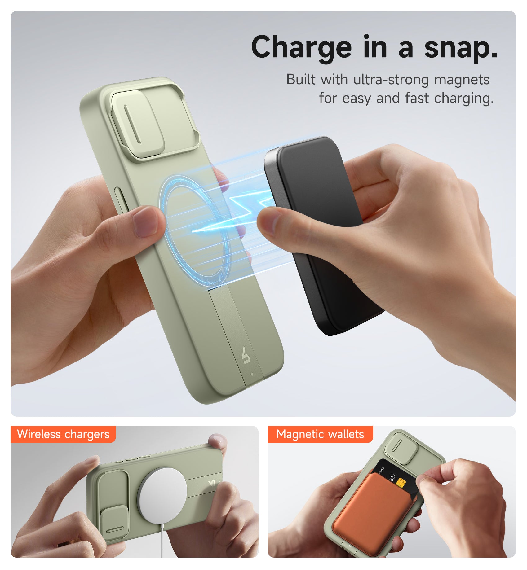 Suritch Case for iPhone 17e with Magnetic Camera Slide Cover Adjustable Kickstand Compatible with MagSafe Shockproof Bumper Slim Protective Cover 6.1 Inch