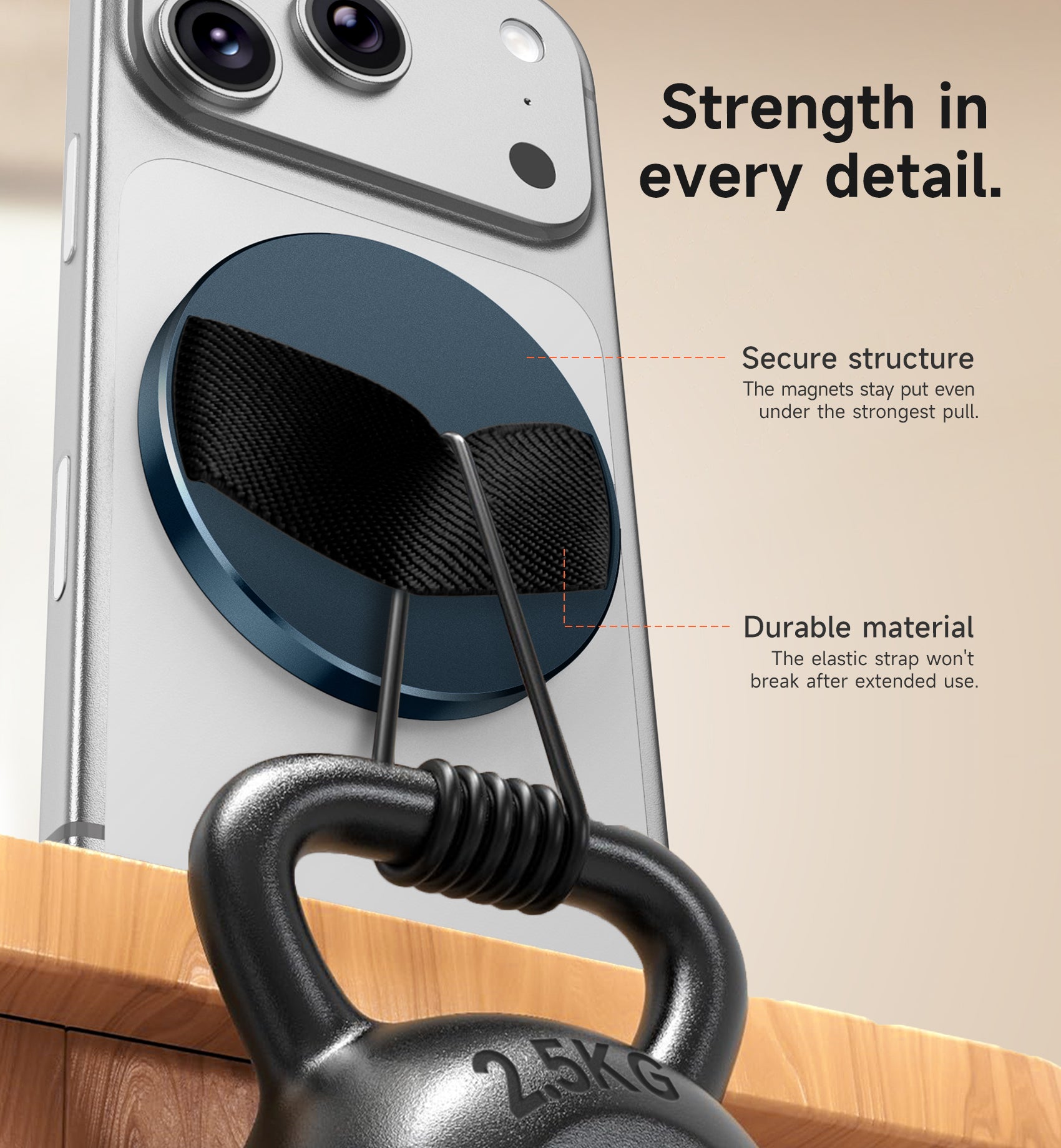 Suritch MagSafe Phone Grip for iPhone 17 16 15 14 13 12 Series MagSafe Cases Magnetic Phone Loop Detachable Magnet Cell Phone Finger Strap