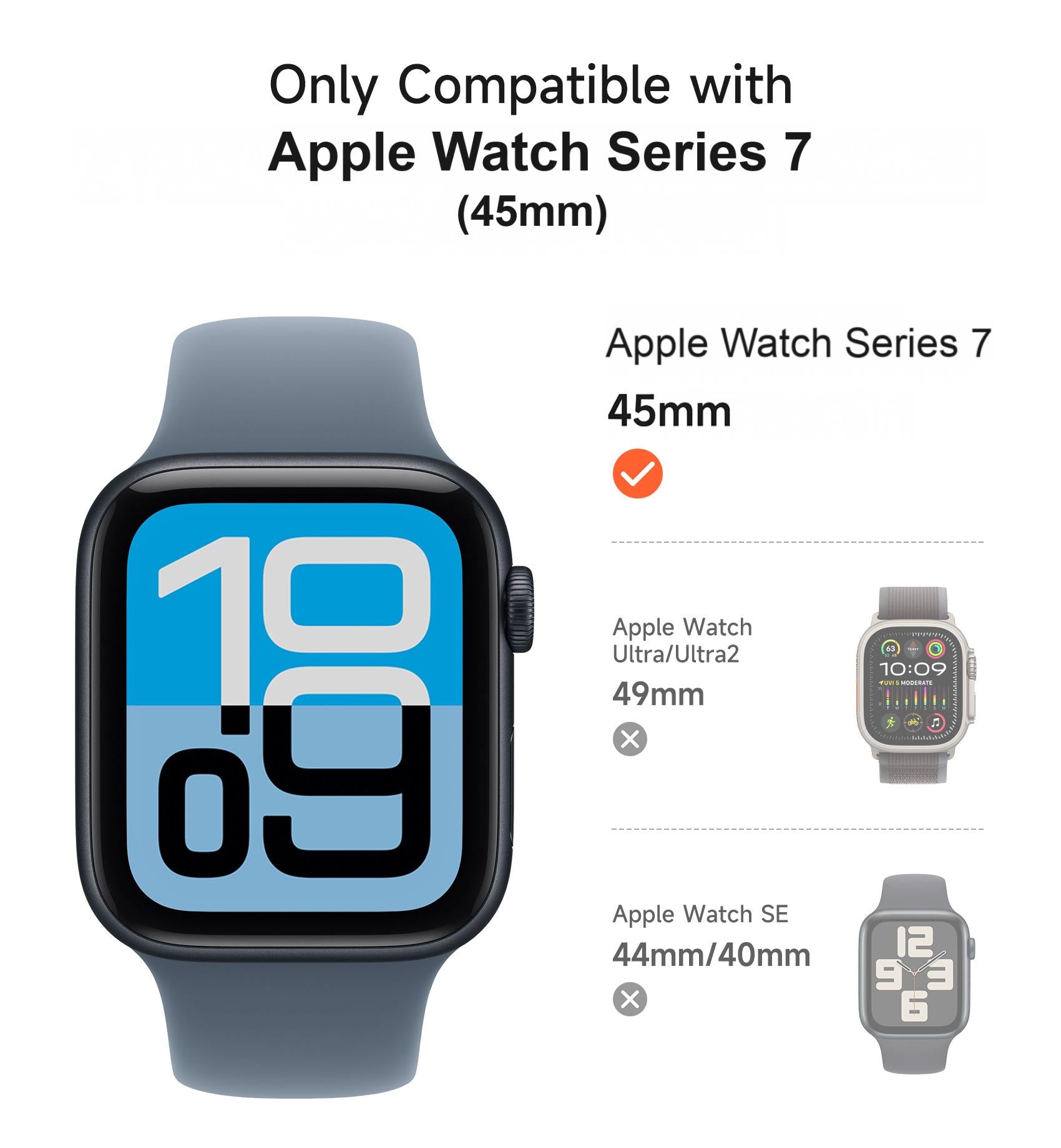 Suritch Sport Band for Apple Watch Series 7 45mm Soft Silicone Shockproof Rugged Protective Strap with Case for Women Men