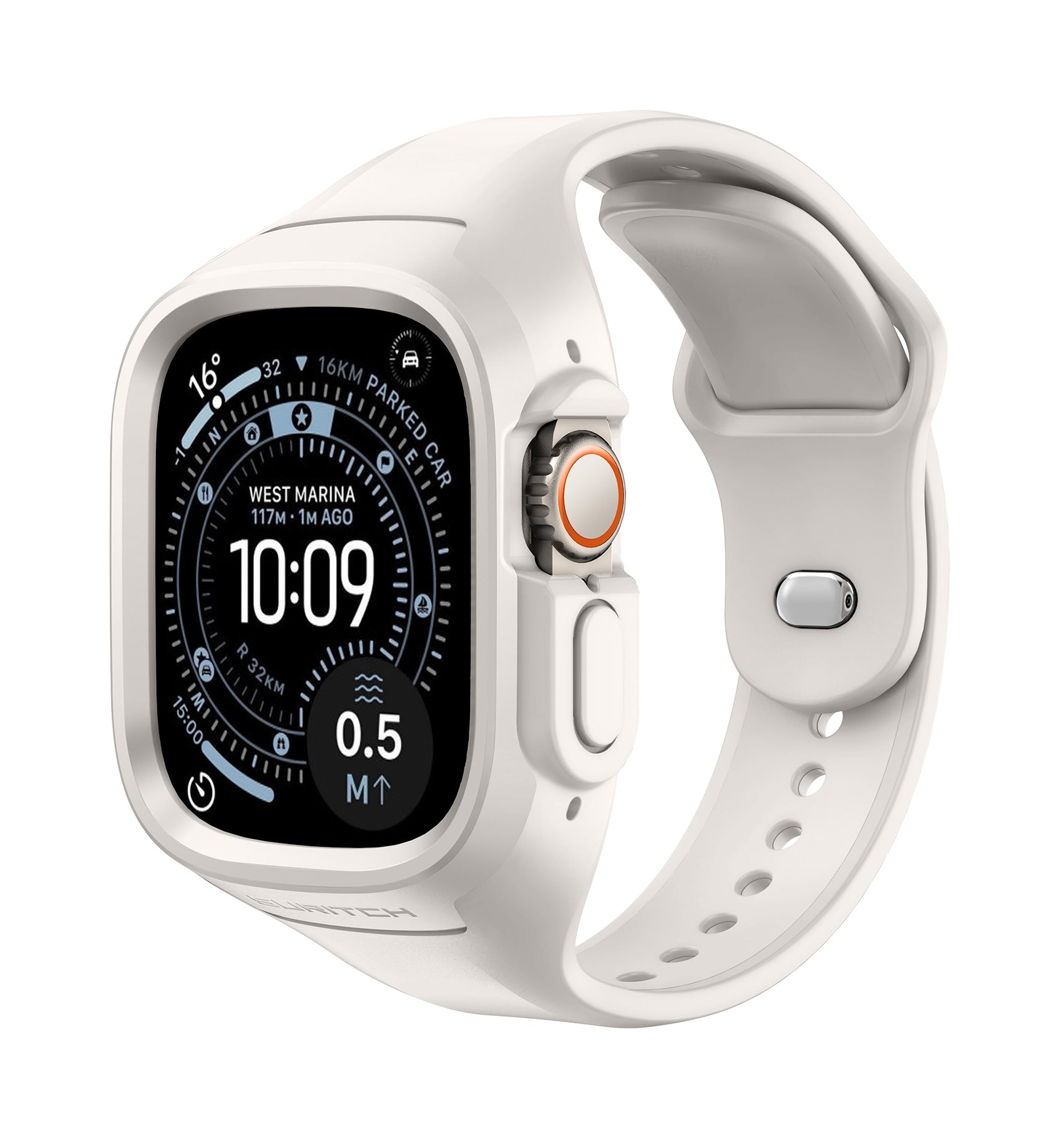 Suritch Sport Band for Apple Watch Ultra 2nd Gen 49mm Soft Silicone Shockproof Rugged Protective Strap with Case for Women Men