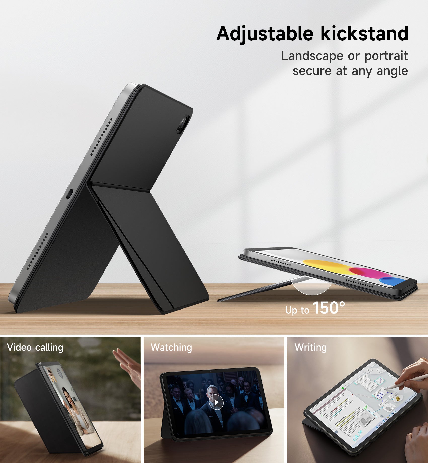 Suritch for iPad 10th Gen 2022 Magnetic Stand Holder 10.9-inch Slim Adjustable Tablet Stand Lightweight Portable Support Portrait Landscape Magnetic Tablet Holder