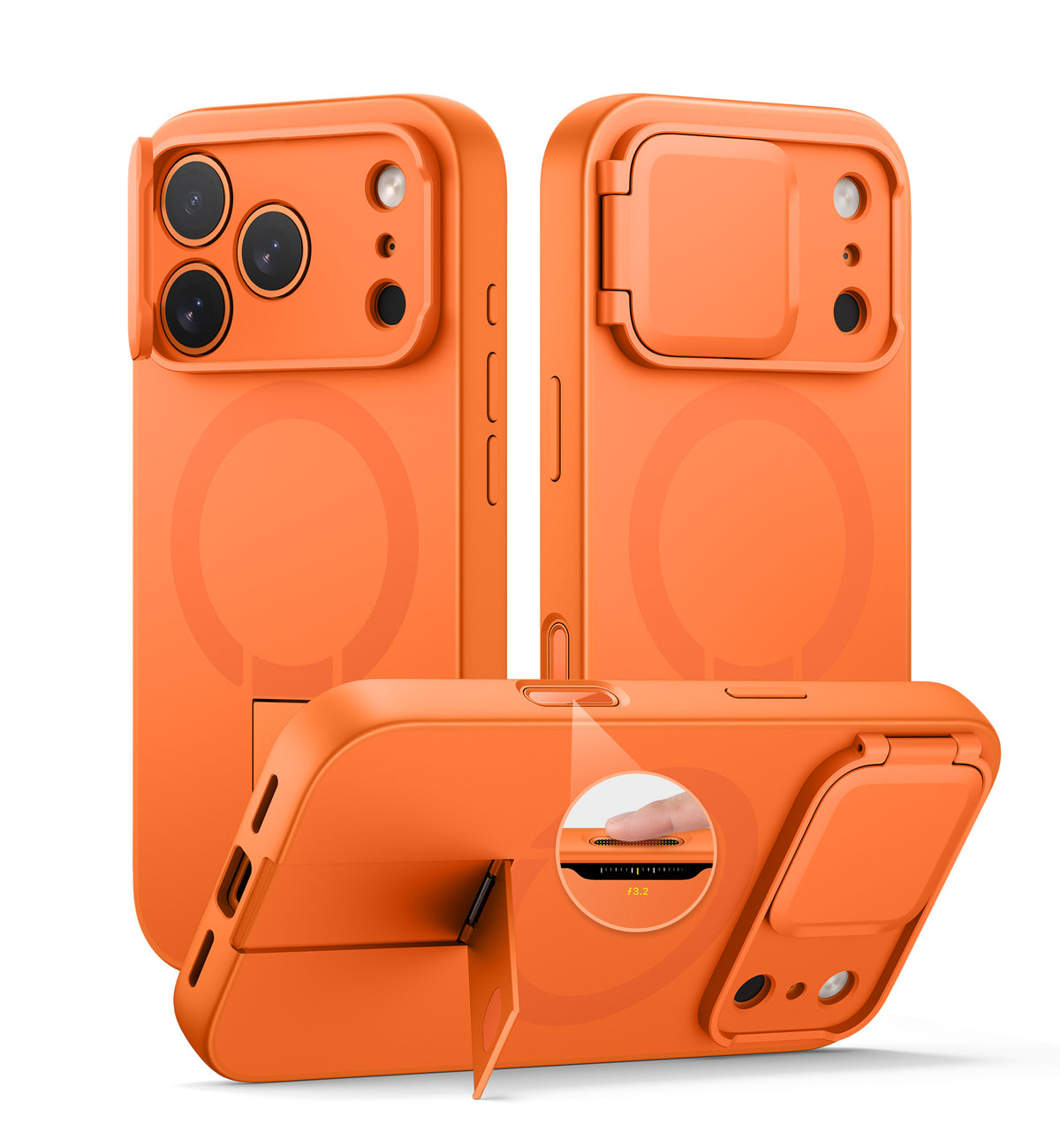 Suritch for iPhone 18 Pro Max MagSafe Case with Camera Cover and Built-in Kickstand