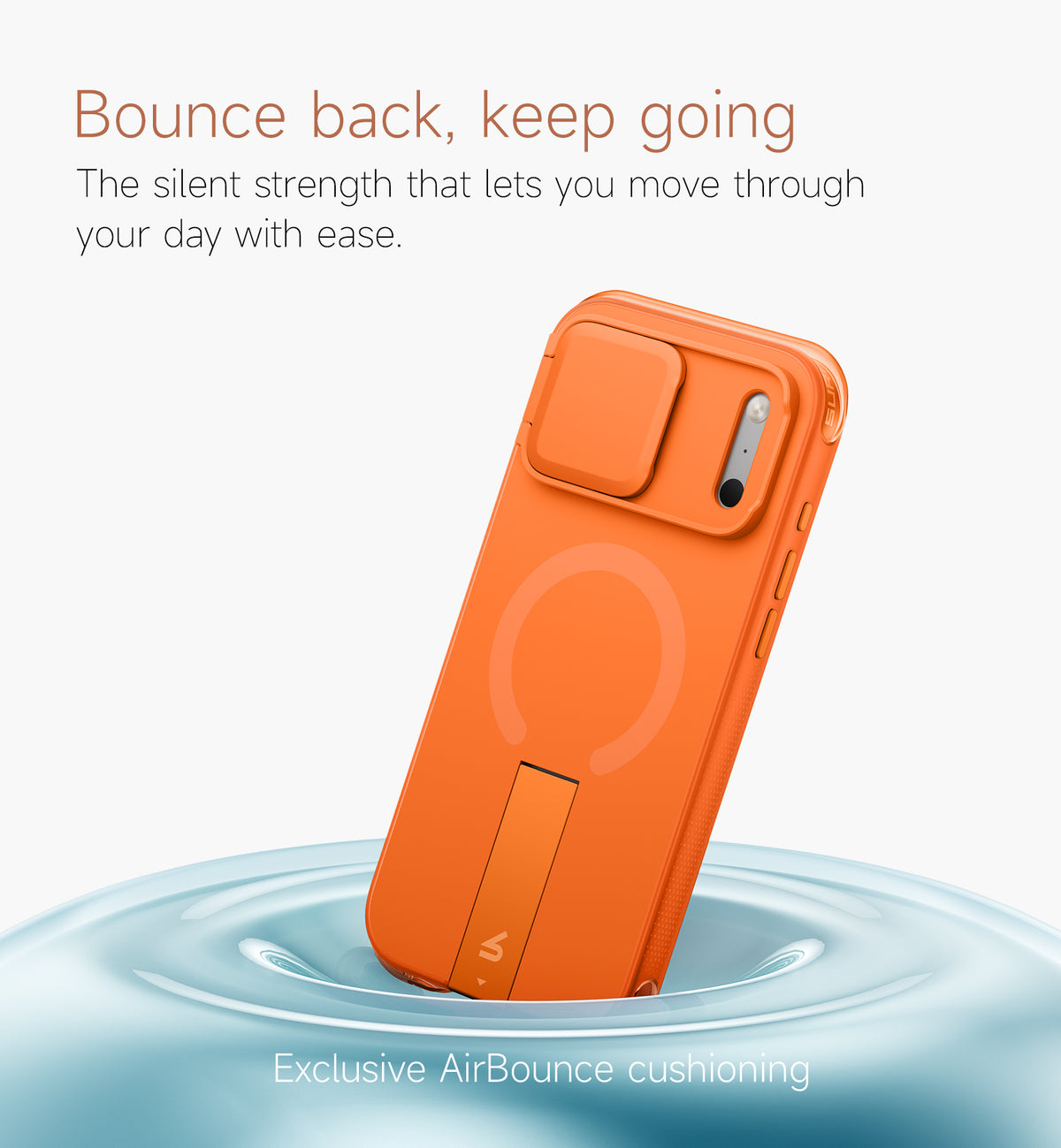 iPhone 18 Pro Max AirBounce Bumper Magnetic Case with Lens Cover and Kickstand