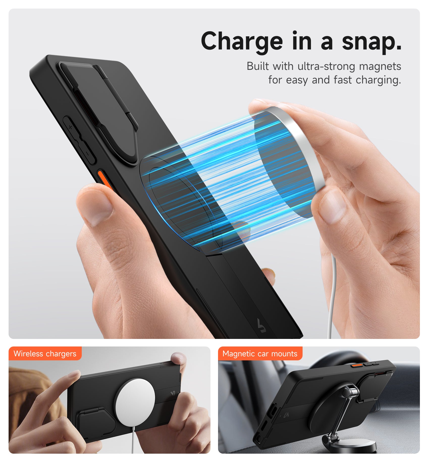 Suritch Case for Samsung Galaxy S25 Ultra Magnetic Protective Cover with Camera Cover Adjustable Metal Kickstand