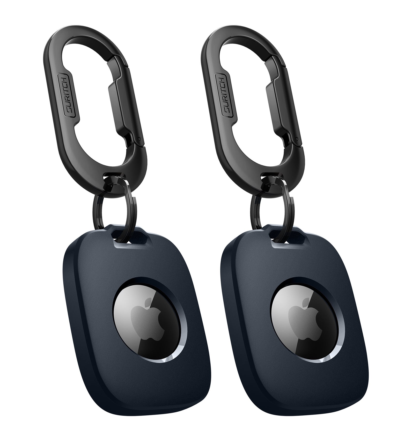 Suritch Case for AirTag Holder Keychain with Anti-Lost Carabiner Shockproof TPU Protective Cover for Kids Keys Pets Luggage Bags