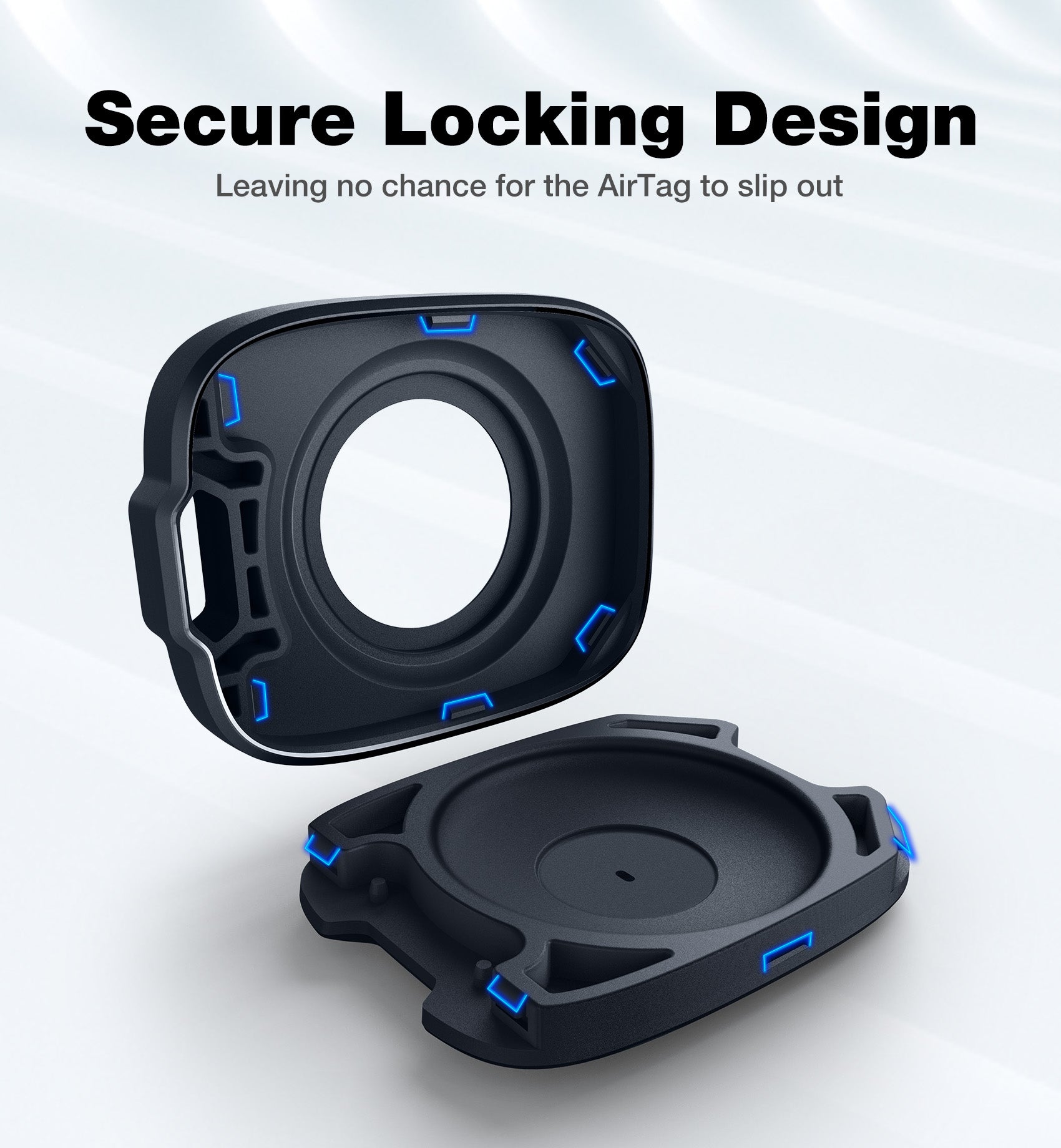 Suritch Case for AirTag Holder Keychain with Anti-Lost Carabiner Shockproof TPU Protective Cover for Kids Keys Pets Luggage Bags