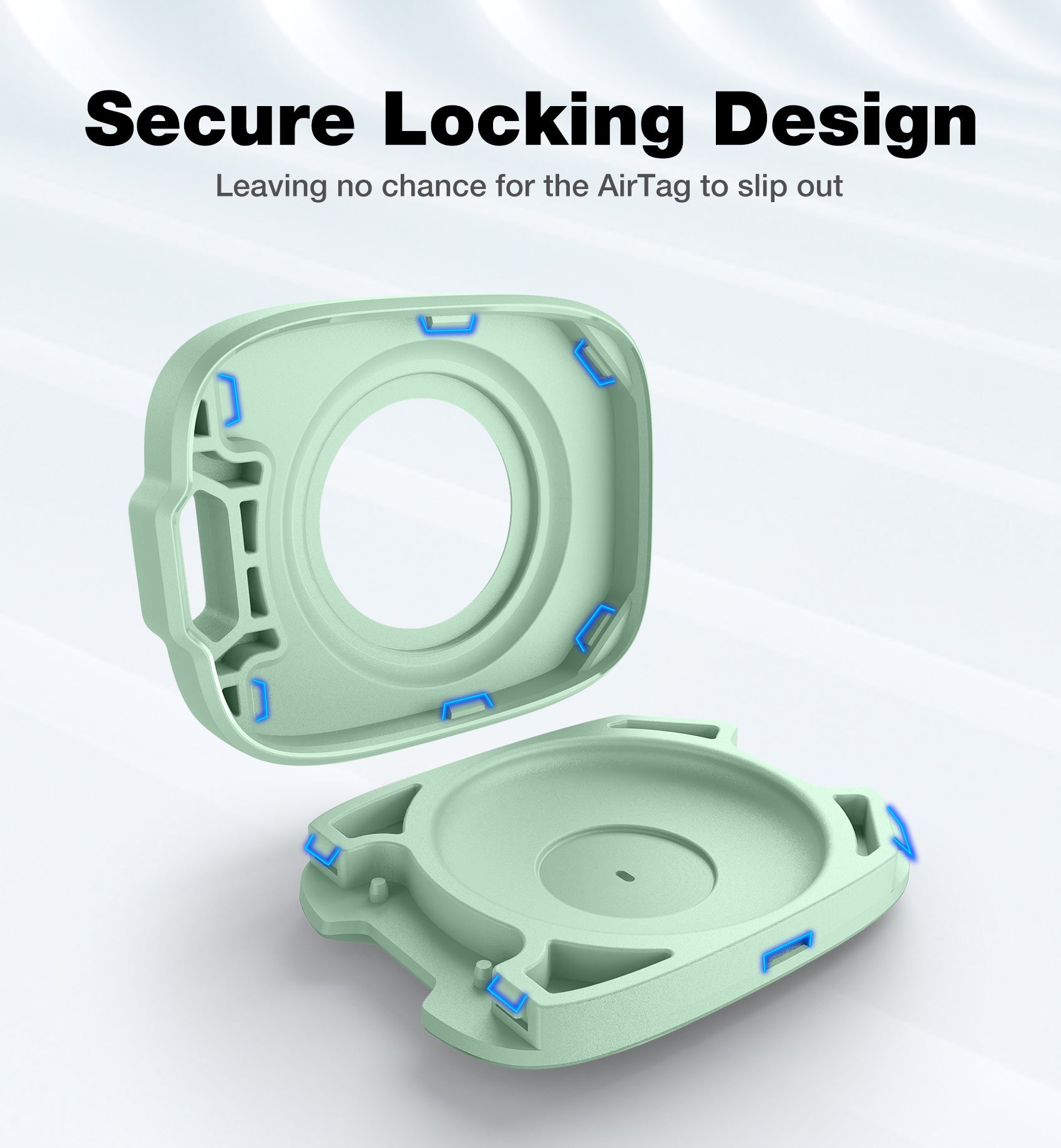 Suritch Case for AirTag Holder Keychain with Anti-Lost Carabiner Shockproof TPU Protective Cover for Kids Keys Pets Luggage Bags