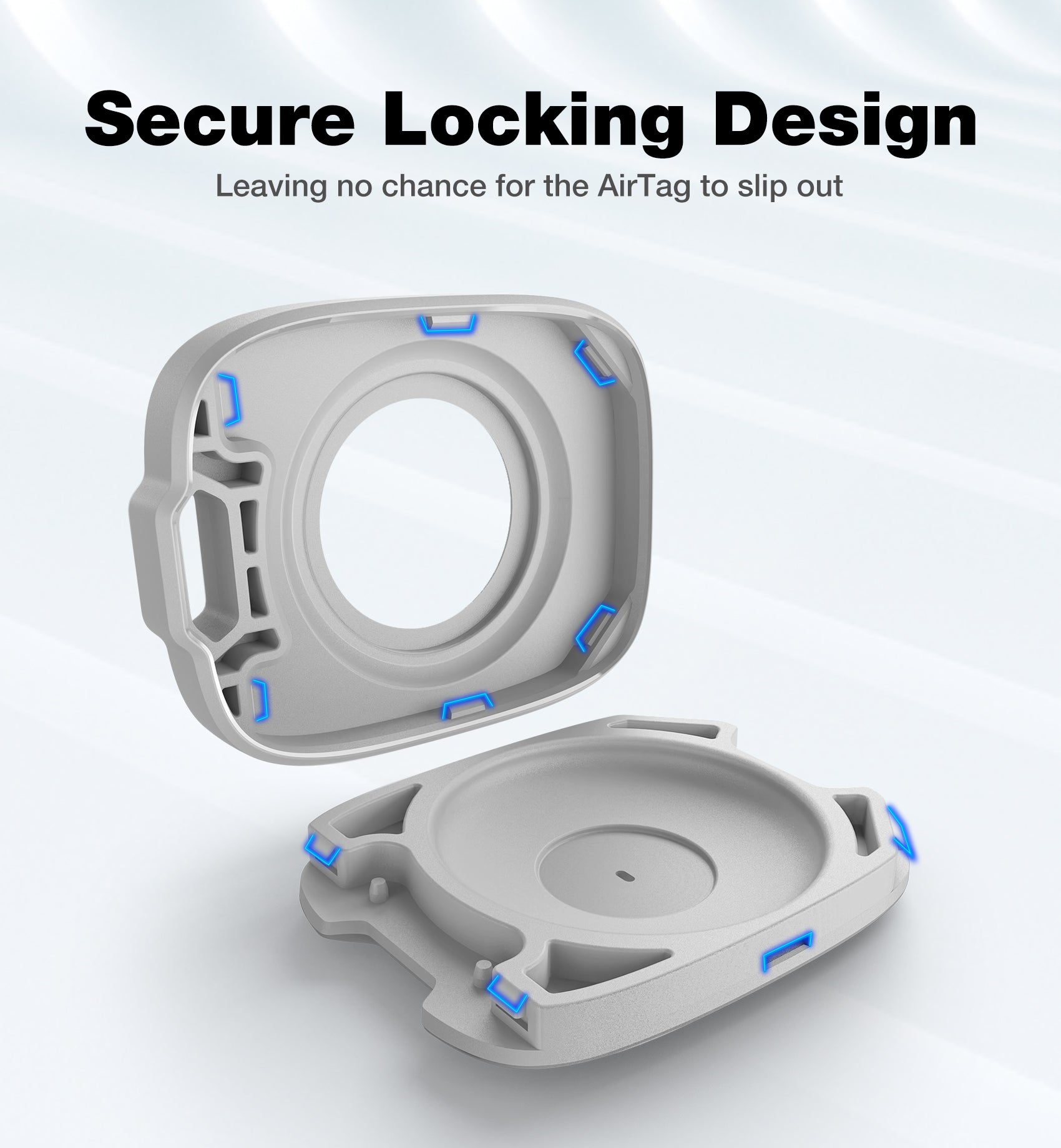 Suritch Case for AirTag Holder Keychain with Anti-Lost Carabiner Shockproof TPU Protective Cover for Kids Keys Pets Luggage Bags