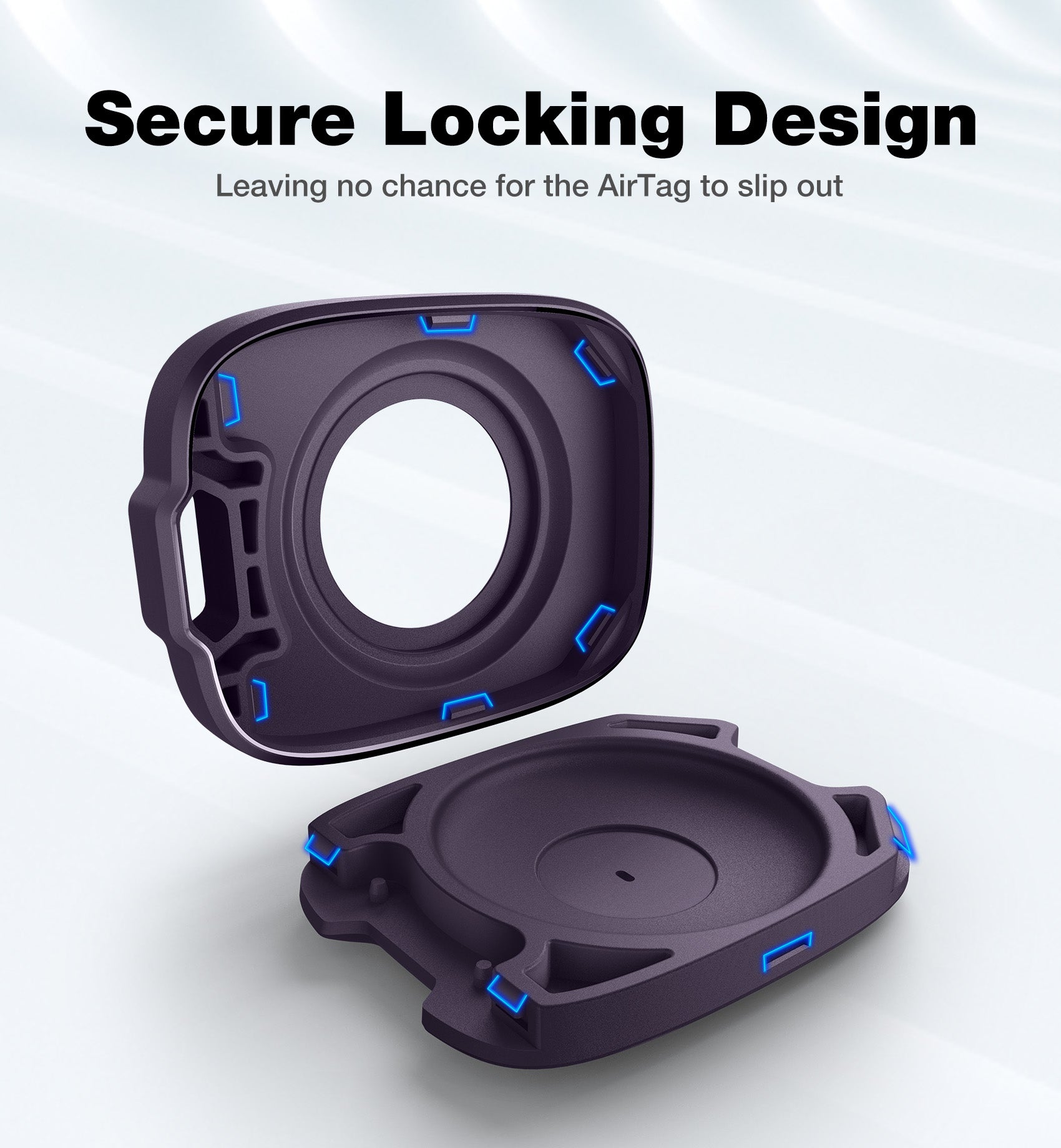 Suritch Case for AirTag Holder Keychain with Anti-Lost Carabiner Shockproof TPU Protective Cover for Kids Keys Pets Luggage Bags