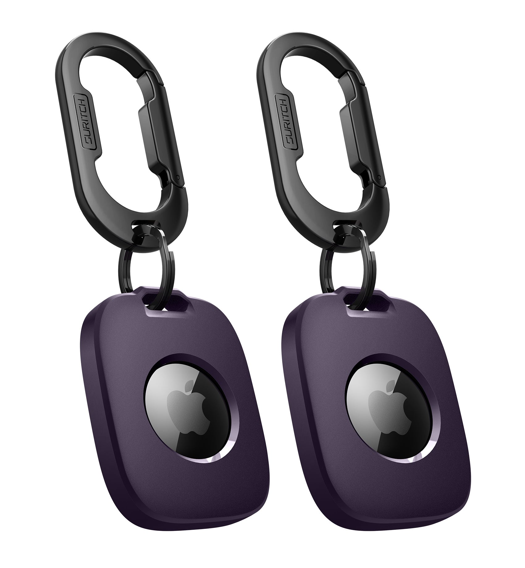 Suritch Case for AirTag Holder Keychain with Anti-Lost Carabiner Shockproof TPU Protective Cover for Kids Keys Pets Luggage Bags