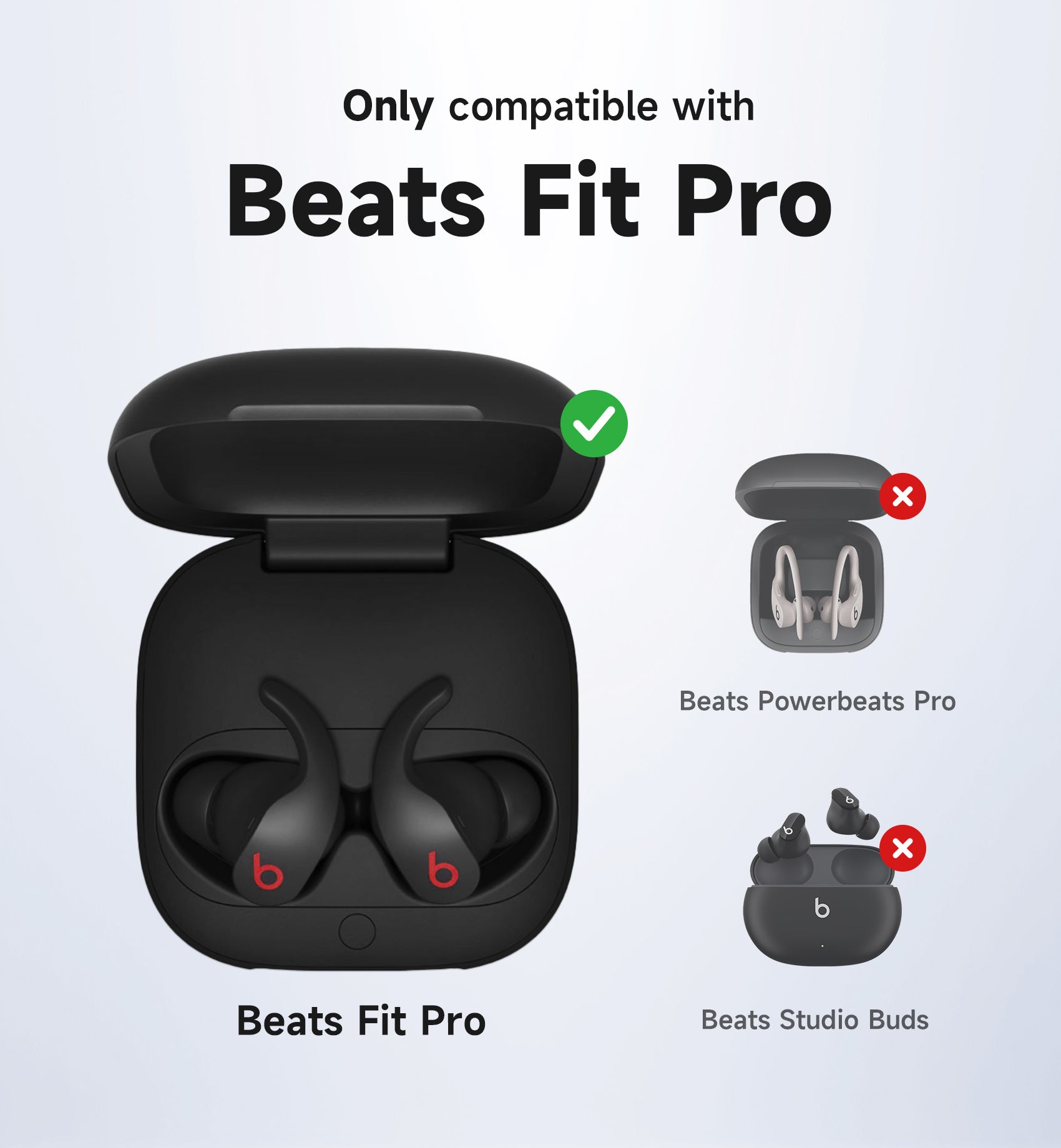 Suritch Case for Beats Fit Pro Earbuds Shock-Absorbing Protective TPU Shell  Secure Locking System with Anti-Lost Keychain